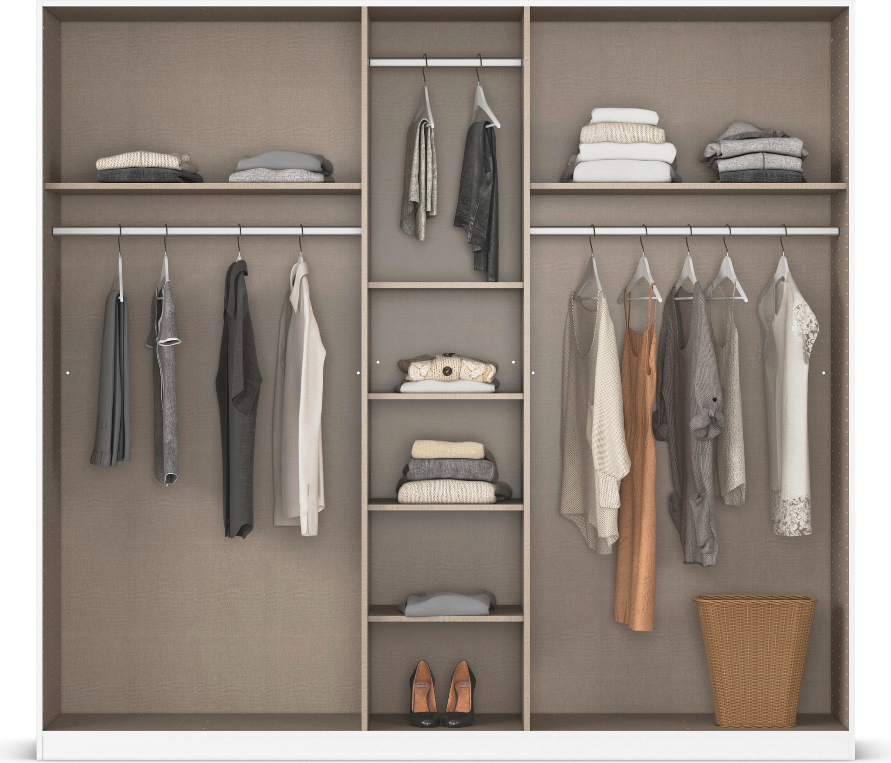 INOSIGN BY RAUCH Drehtürenschrank »Ferris Schrank Breite 2,10m BESTSELLER Schlafzimmerschrank«, Kleiderschrank mit Spiegel in den Ausführungen BASIC/CLASSIC/PREMIUM
