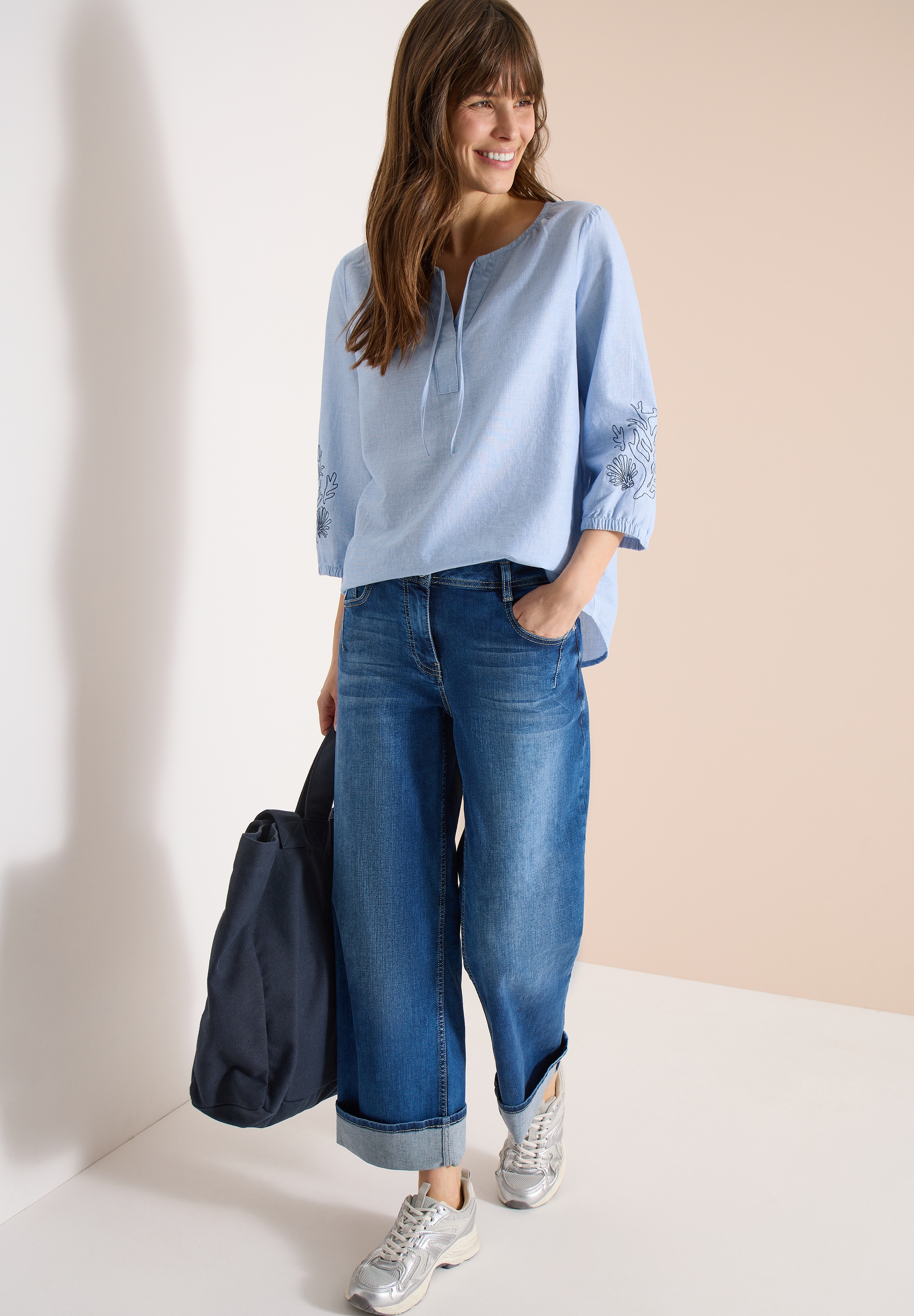 Cecil Schlupfbluse Sommerbluse mit Stickerei