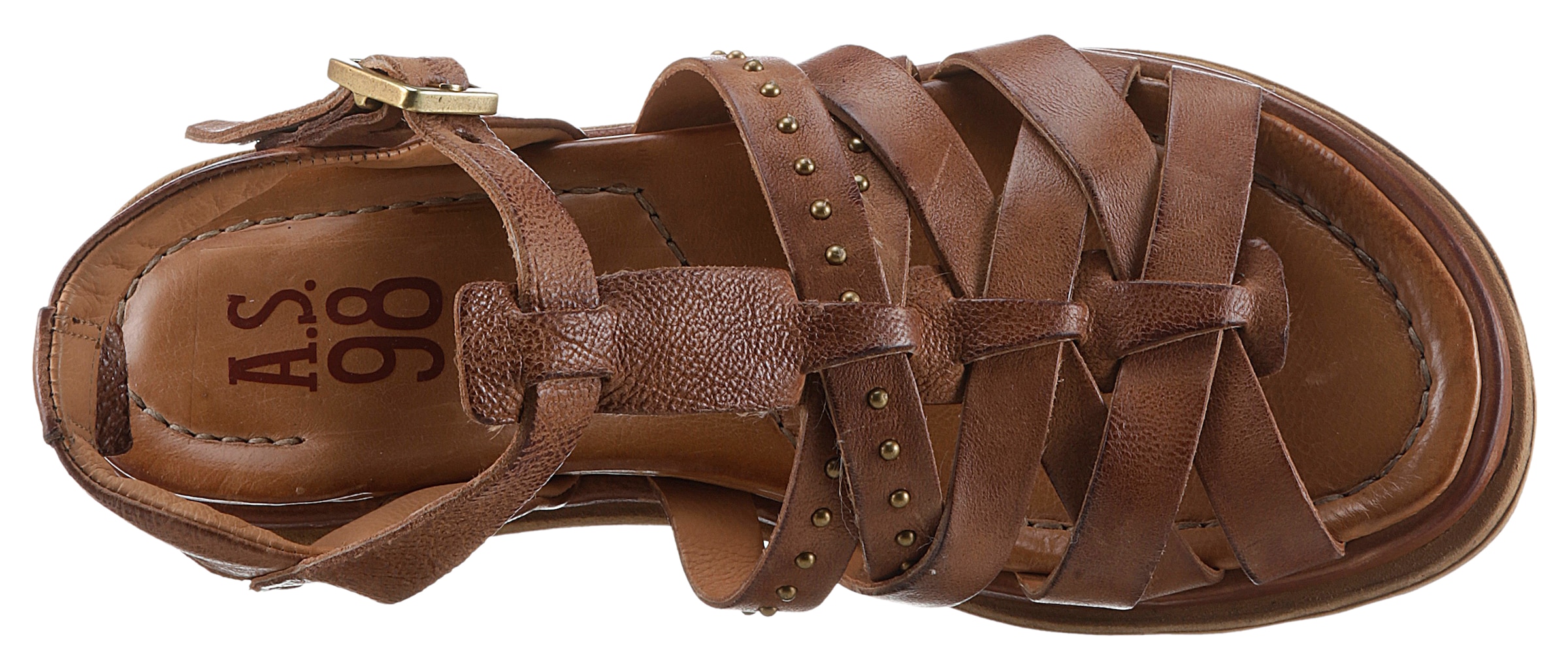 A.S.98 Riemchensandale »OTTONE«, Keilabsatz, Sommerschuh, Sandalette im Gladiatoren Look