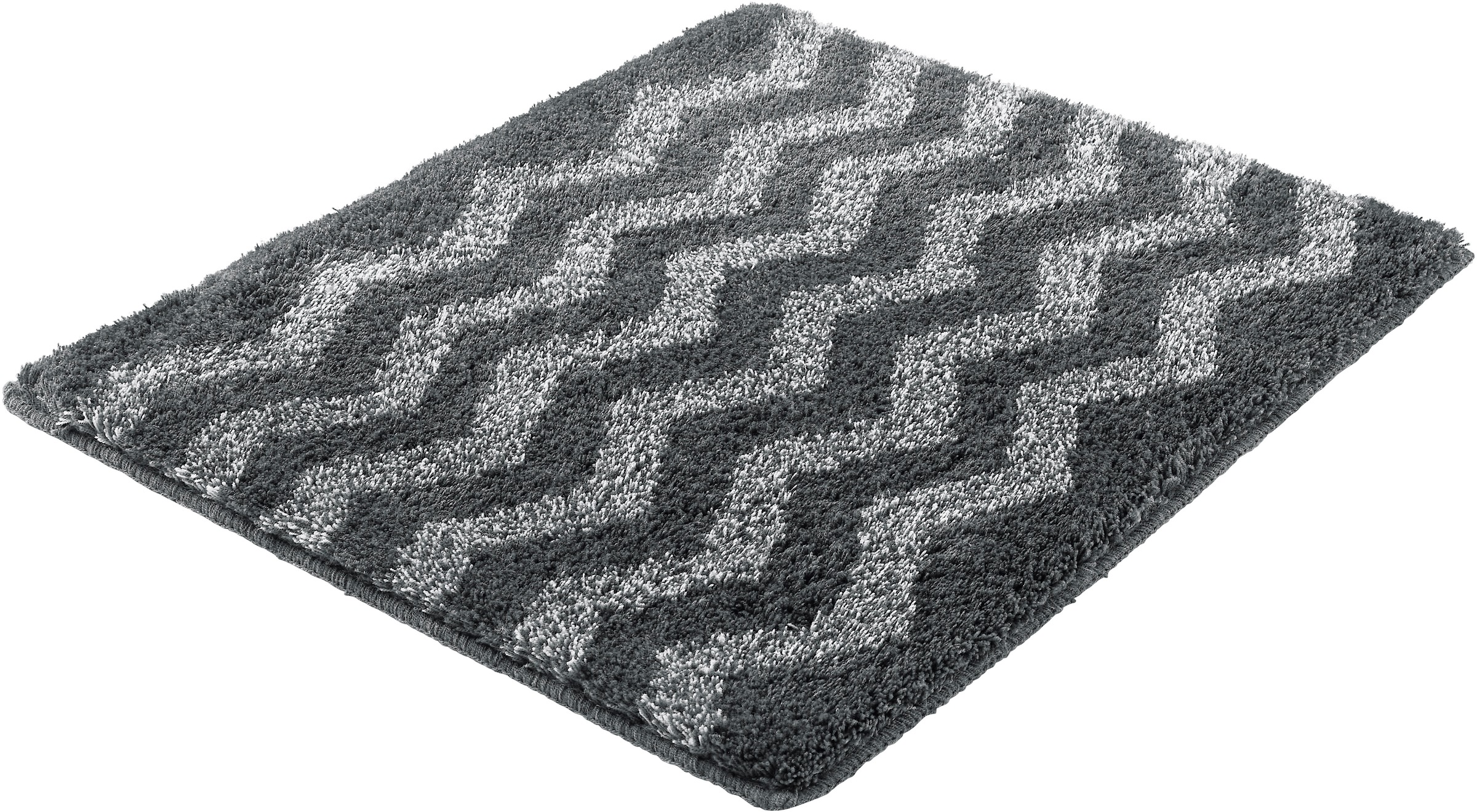 Kleine Wolke Badematte »»Zack«« Höhe 20 mm rutschhemmend beschichtet fußbodenheizungsgeeignet Badteppich, modernes Zickzack Design, Ton in Ton