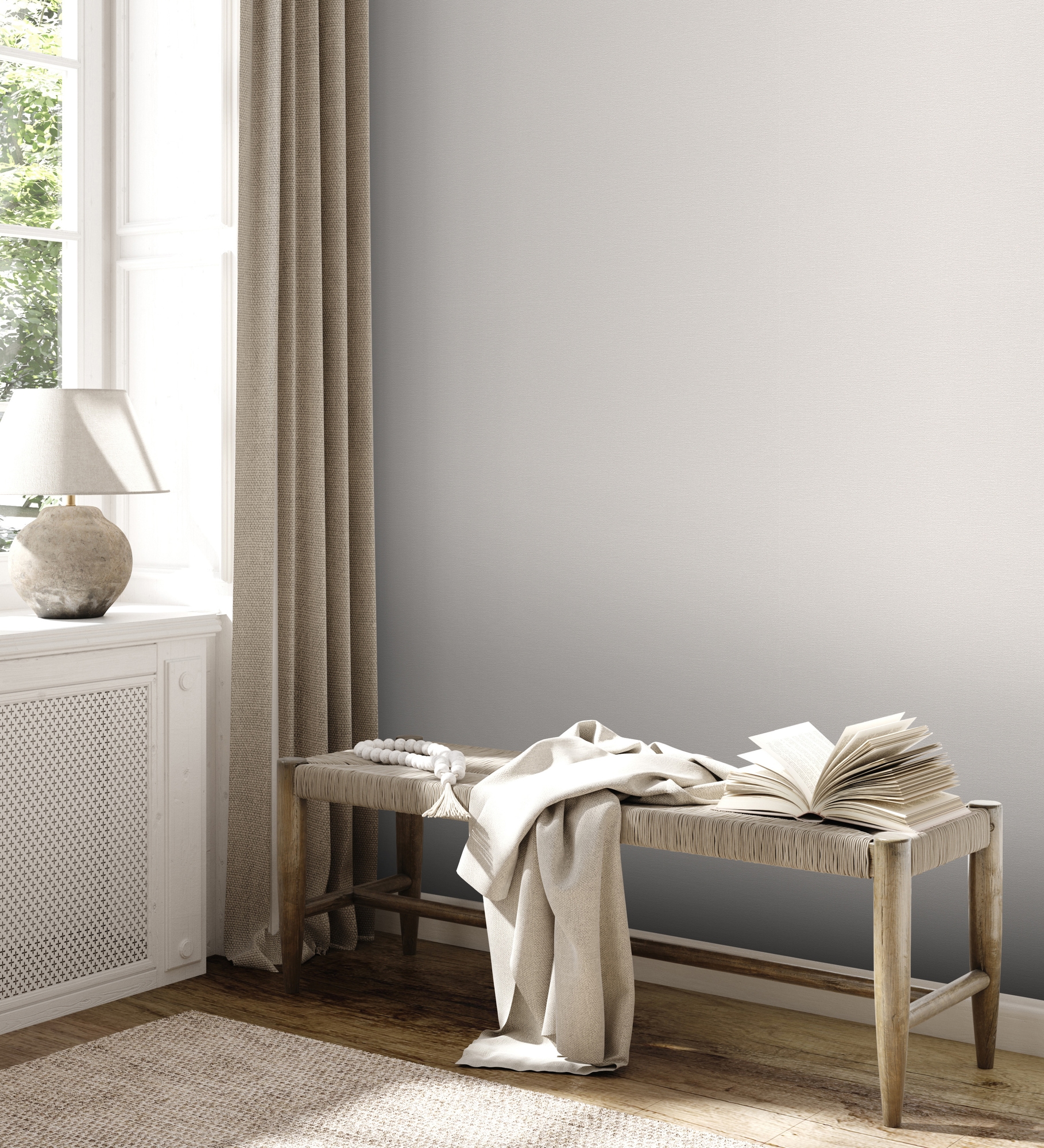 A.S. Création Vliestapete »Unitapete Ginko« gemustert | matt | neutral leicht strukturiert Tapete einfarbig Tapeten Wohnzimmer Schlafzimmer Küche modern Design
