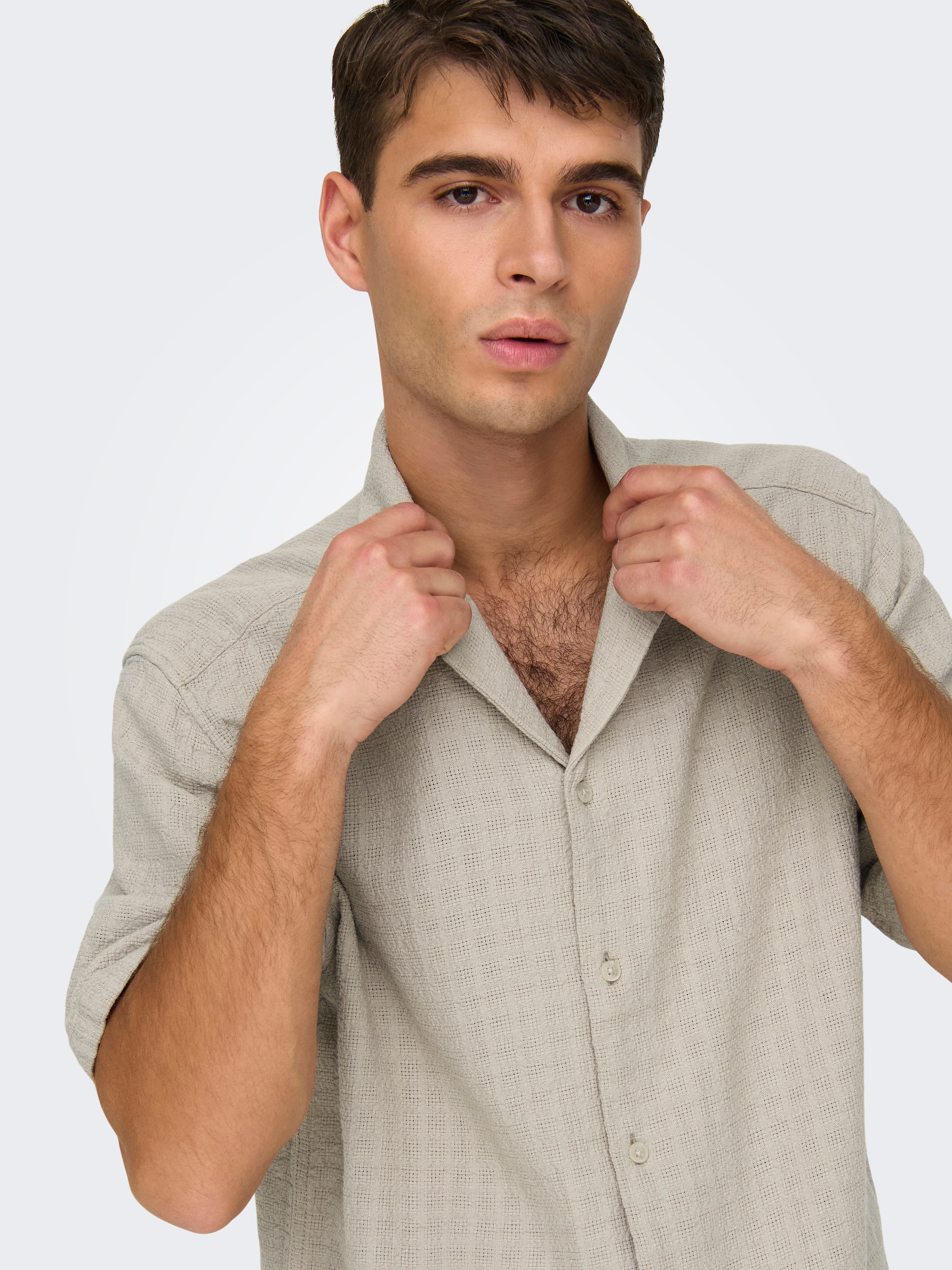 ONLY & SONS Kurzarmhemd »ONSLATHAM RLXSS RESORT LINEN STRUC 0257«
