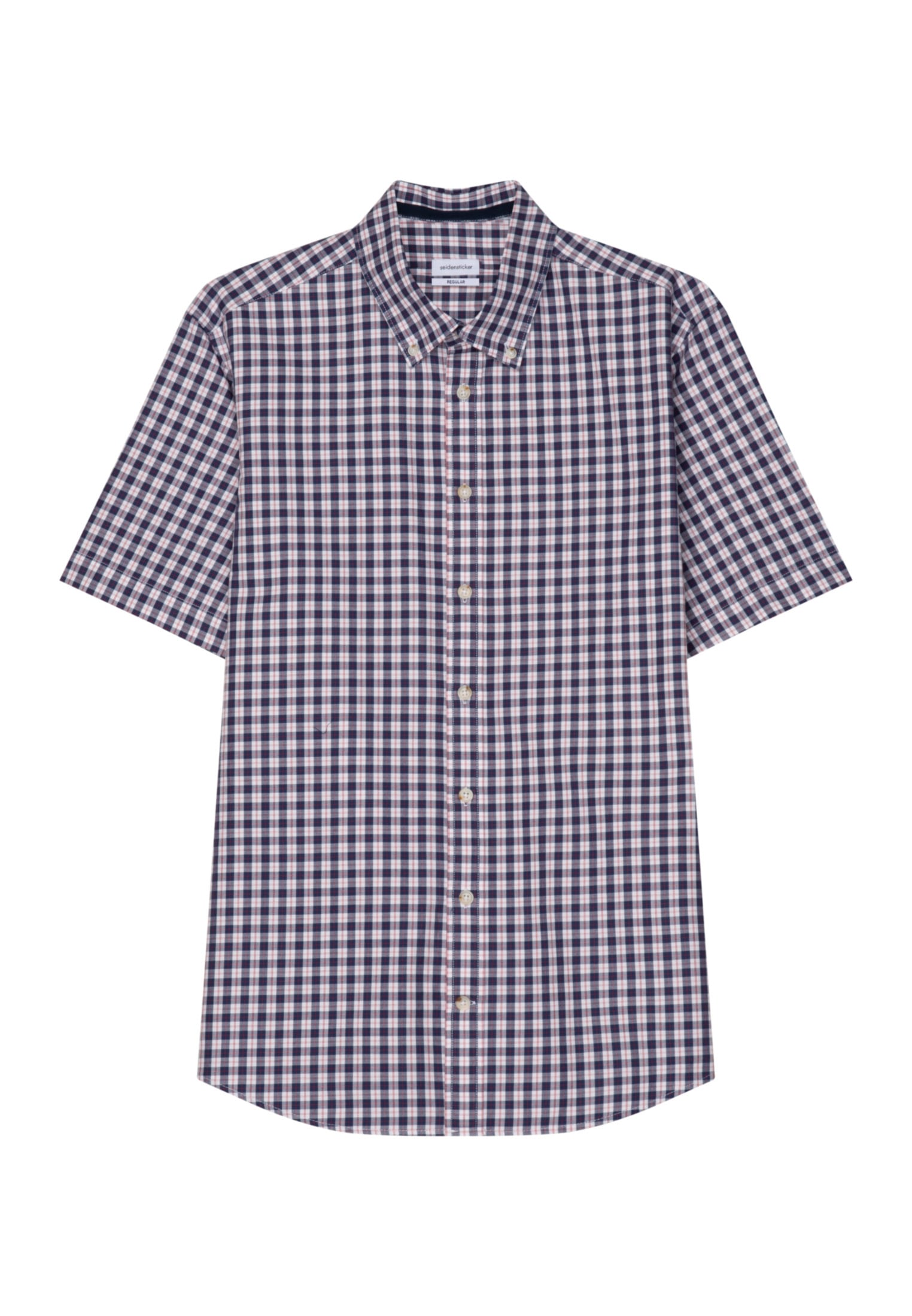 seidensticker Businesshemd »Schwarze Rose«, Regular Kurzarm Button-Down-Kragen Karo
