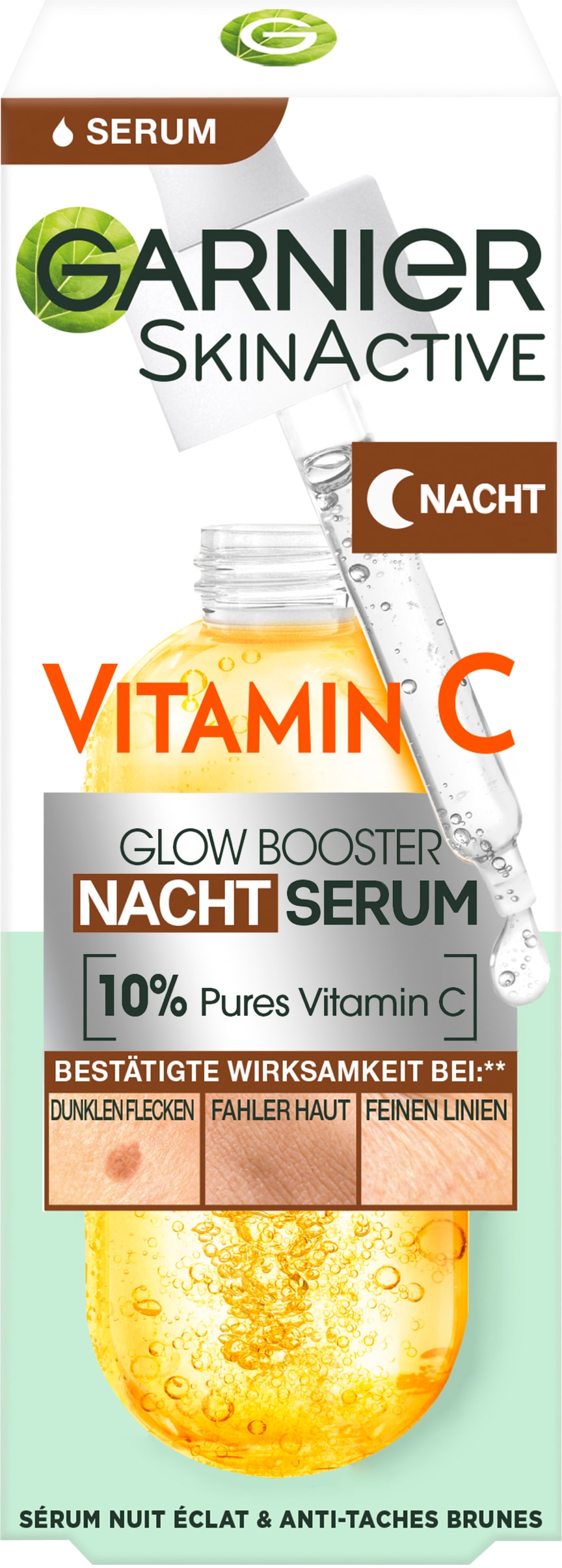 GARNIER Gesichtsserum »Garnier Vitamin C Glow Booster Nachtserum«, mit hoher Wirksamkeit