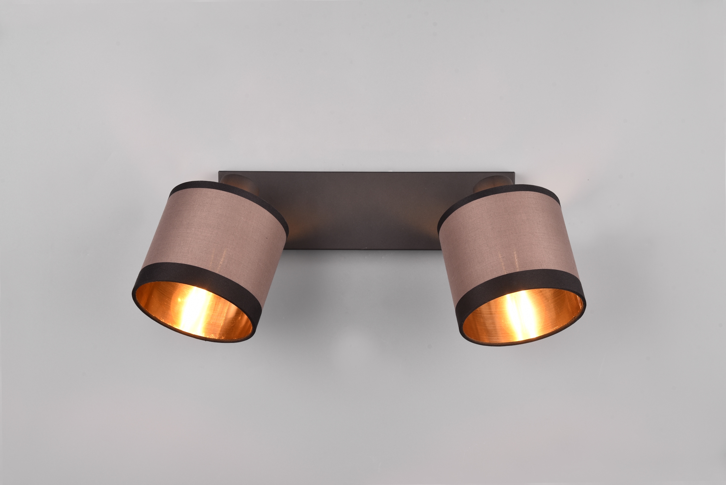 REALITY Leuchten Deckenstrahler »DAVOS, Deckenspot 2-flammig exkl 2xE14 max 10 W Stoffschirm zweifarbig«, 2 flammig, Leuchtmittel E14 | Leuchtmittel wechselbar, Wandspot Deckenspot schwenkbar Leuchtmittel wechselbar Flur Küche