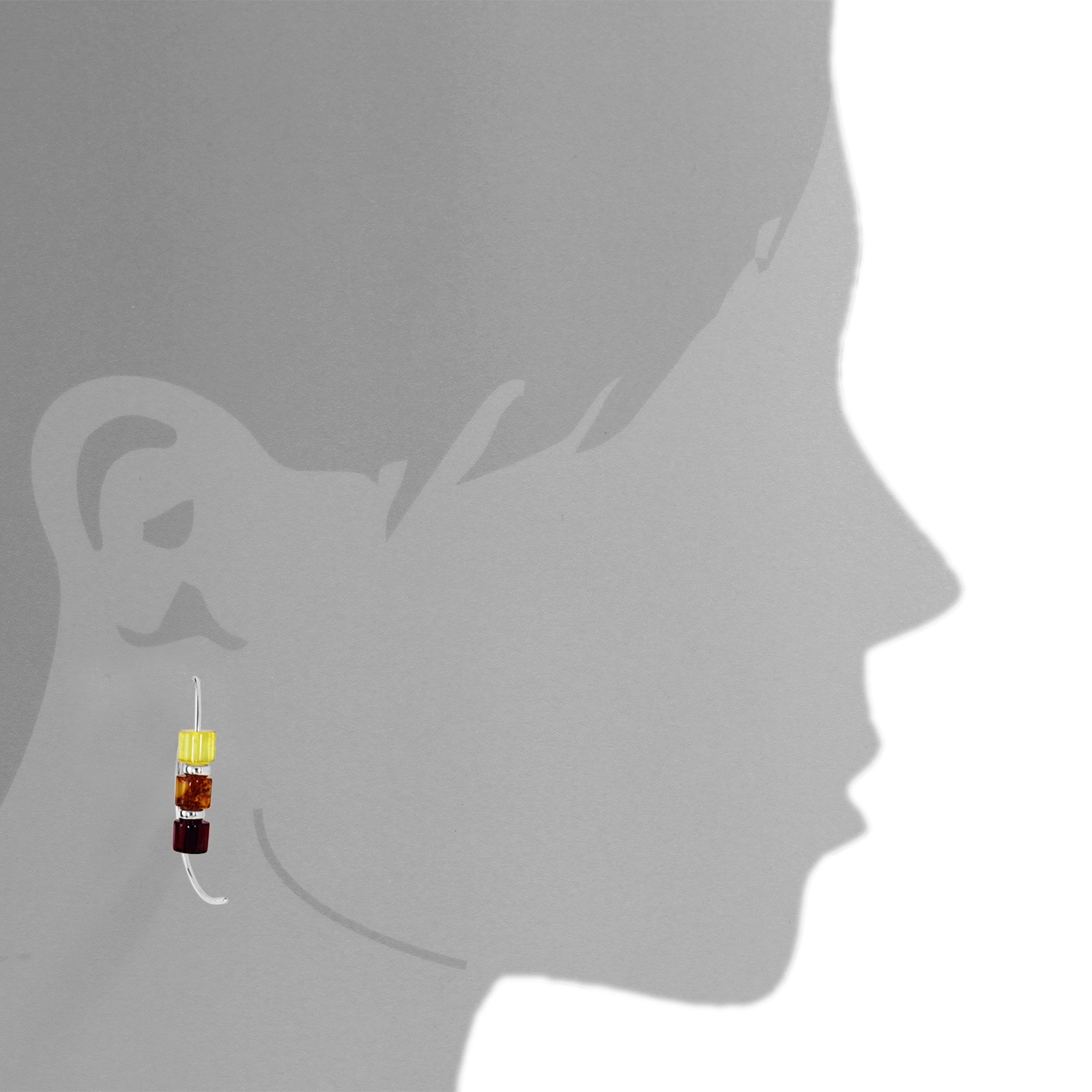 OSTSEE-SCHMUCK Paar Ohrhänger »- Walze - Silber 925/000 - Bernstein«