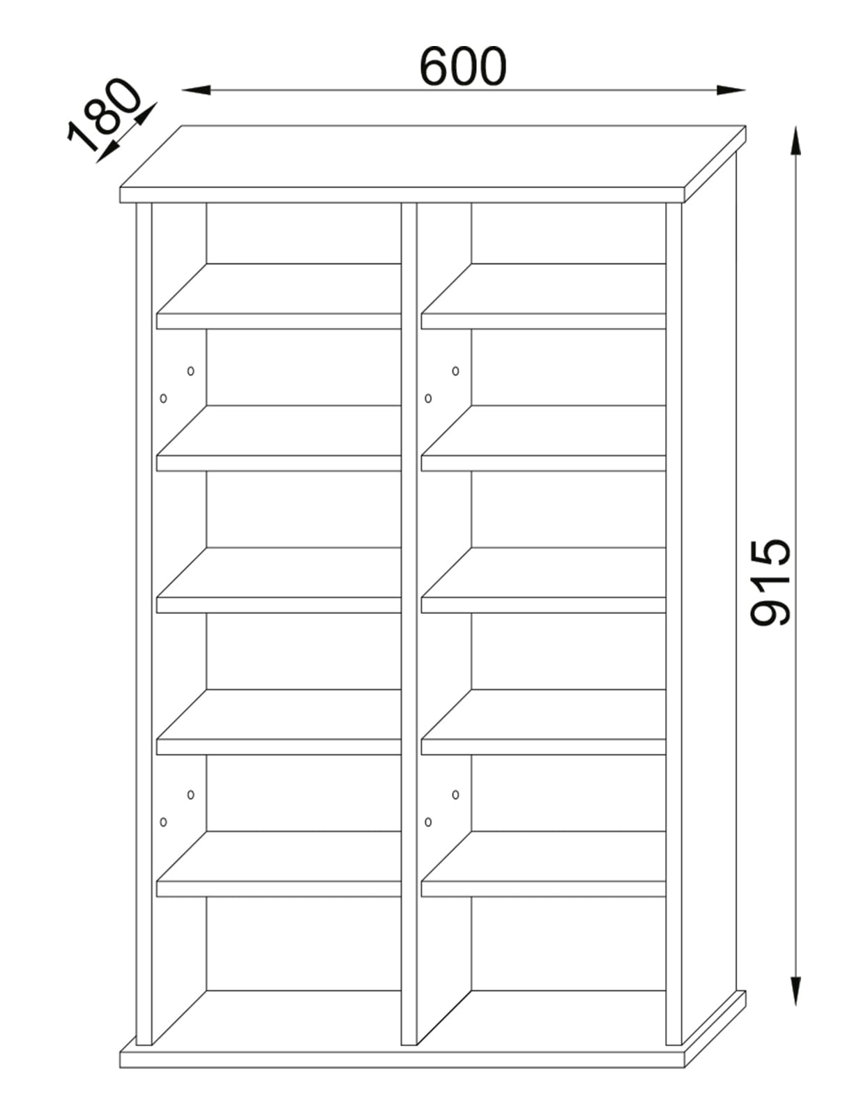 VCM Media-Regal »Holz CD DVD Stand Regal Schrank Galerie Glastür«