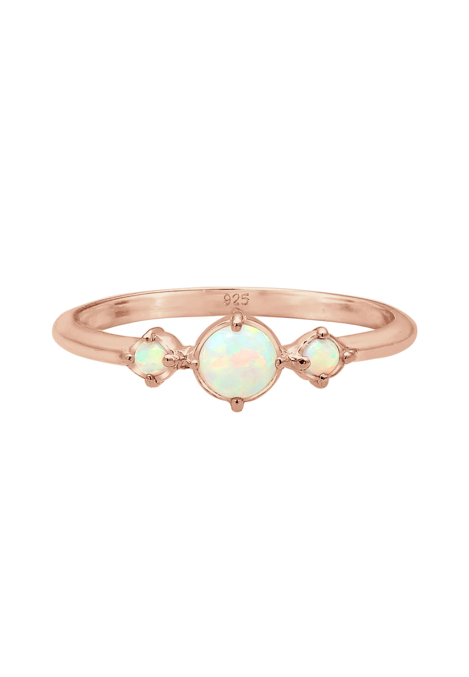 Elli Silberring »Ring Opal Rund Trio Vintage 925er Silber«