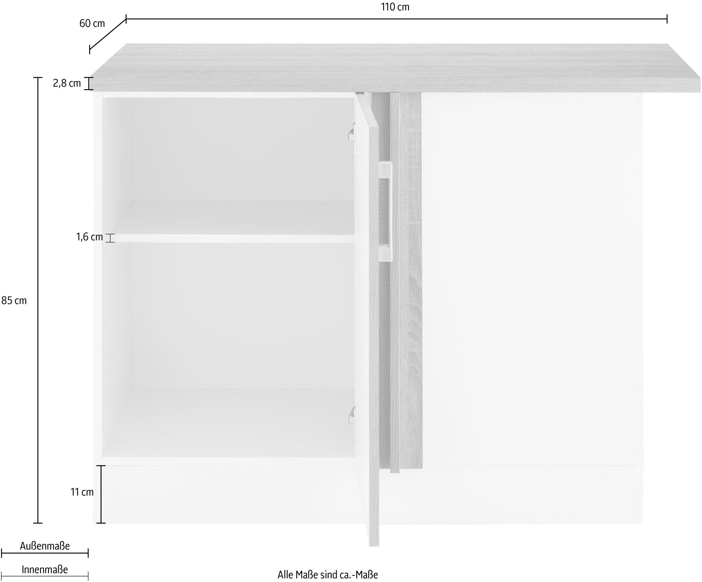 KOCHSTATION Eckunterschrank »KS-Gera« Stellbreite 110 cm