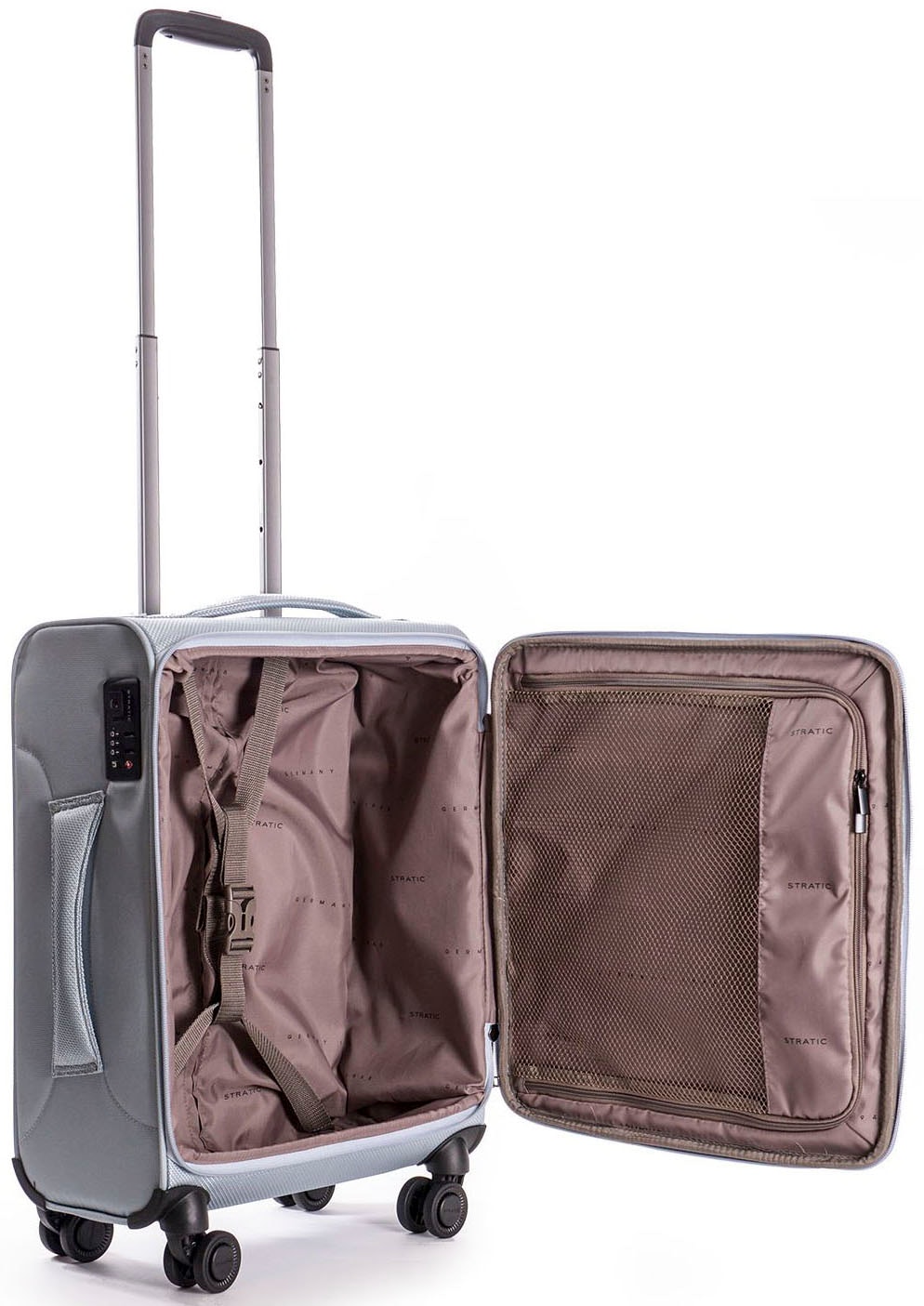 Stratic Weichgepäck-Trolley »Mix S, steel«, 4 Rollen, Handgepäck Reisekoffer Reisegepäck TSA-Zahlenschloss