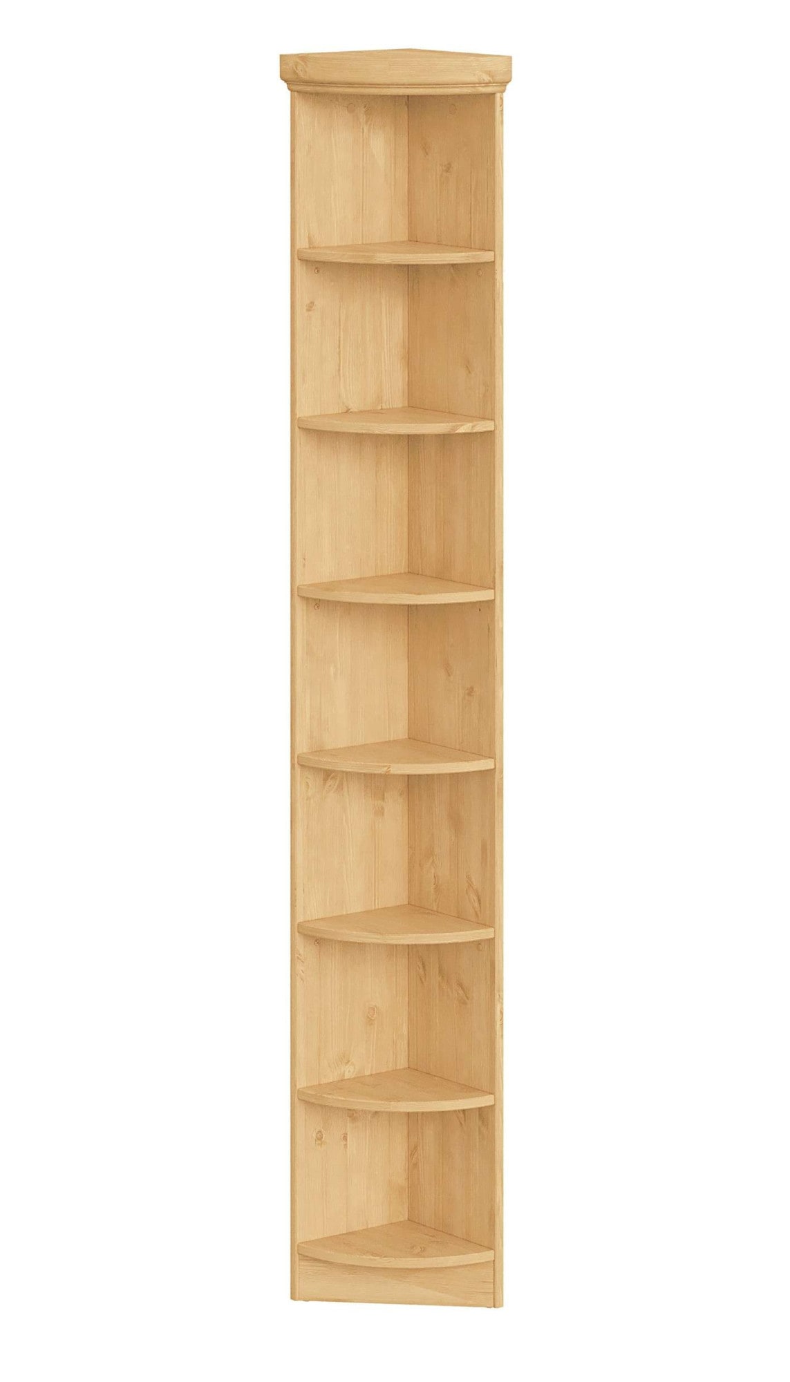 OTTO home Bibliothek »Soeren - 7-tlg. Set: mit 1 Regal B 80 cm., 1 Regal B 40 cm, 1 Eckregal« Set, 7 Stk. tlg. Inkl. 1 Vitrine,2 gerundeten Abschlussregalen und 1 Holzleiter,H220 cm