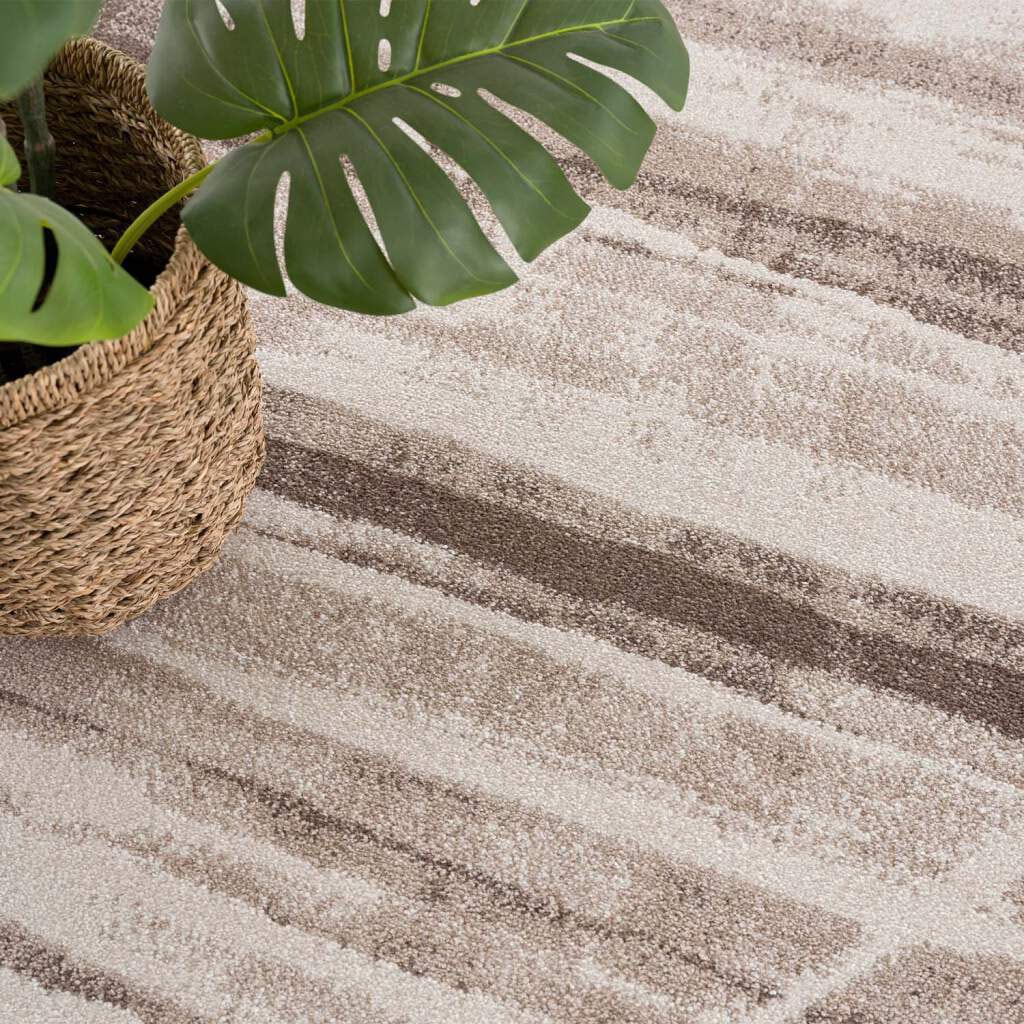 Carpet City Teppich »Moda« rechteckig 11 mm Höhe Kurzflor, Streifen-Muster, Weicher Flor