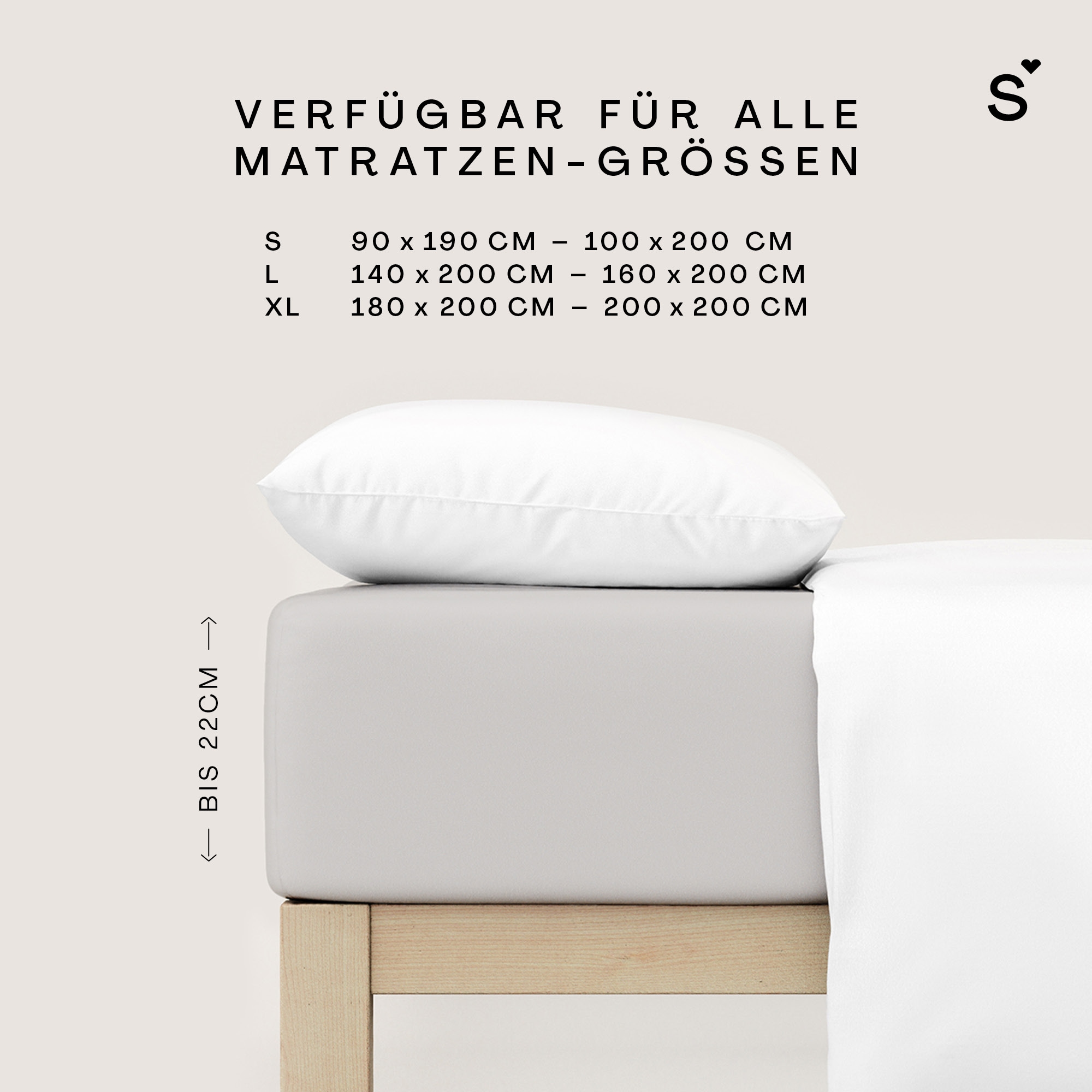 Schlafgut Spannbettlaken »Basic Cotton Bettlaken, 160 g/m², 100% Baumwolle, Spannbetttuch« Spannbettlaken bis 22 cm Matratzenhöhe, bügelfrei und pflegeleicht