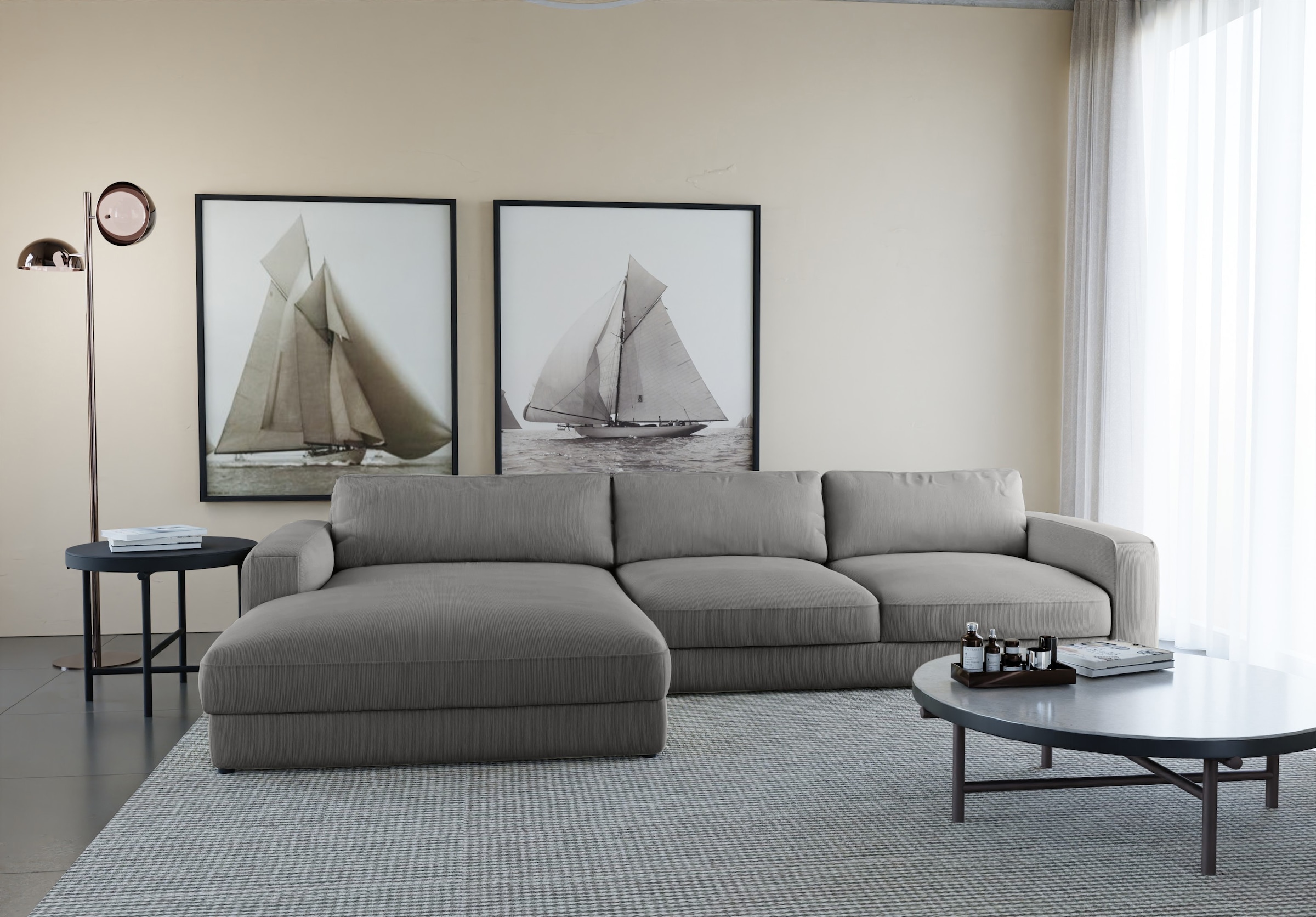 Places of Style Ecksofa »Bloomfield, L-Form«, wahlweise mit Bettfunktion und Bettkasten