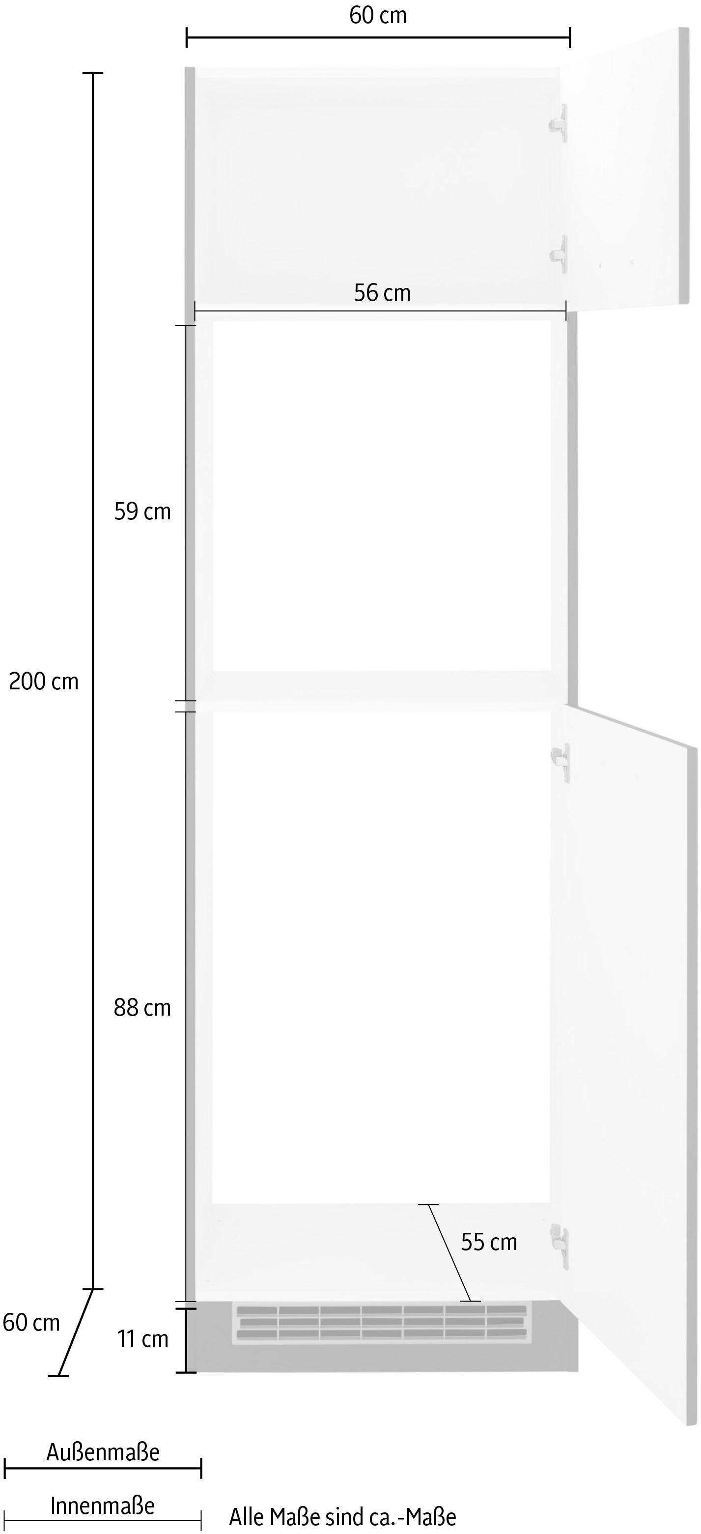KOCHSTATION Backofen/Kühlumbauschrank »KS-Kehl« für Einbaukühlschrank, Nischenhöhe 88cm