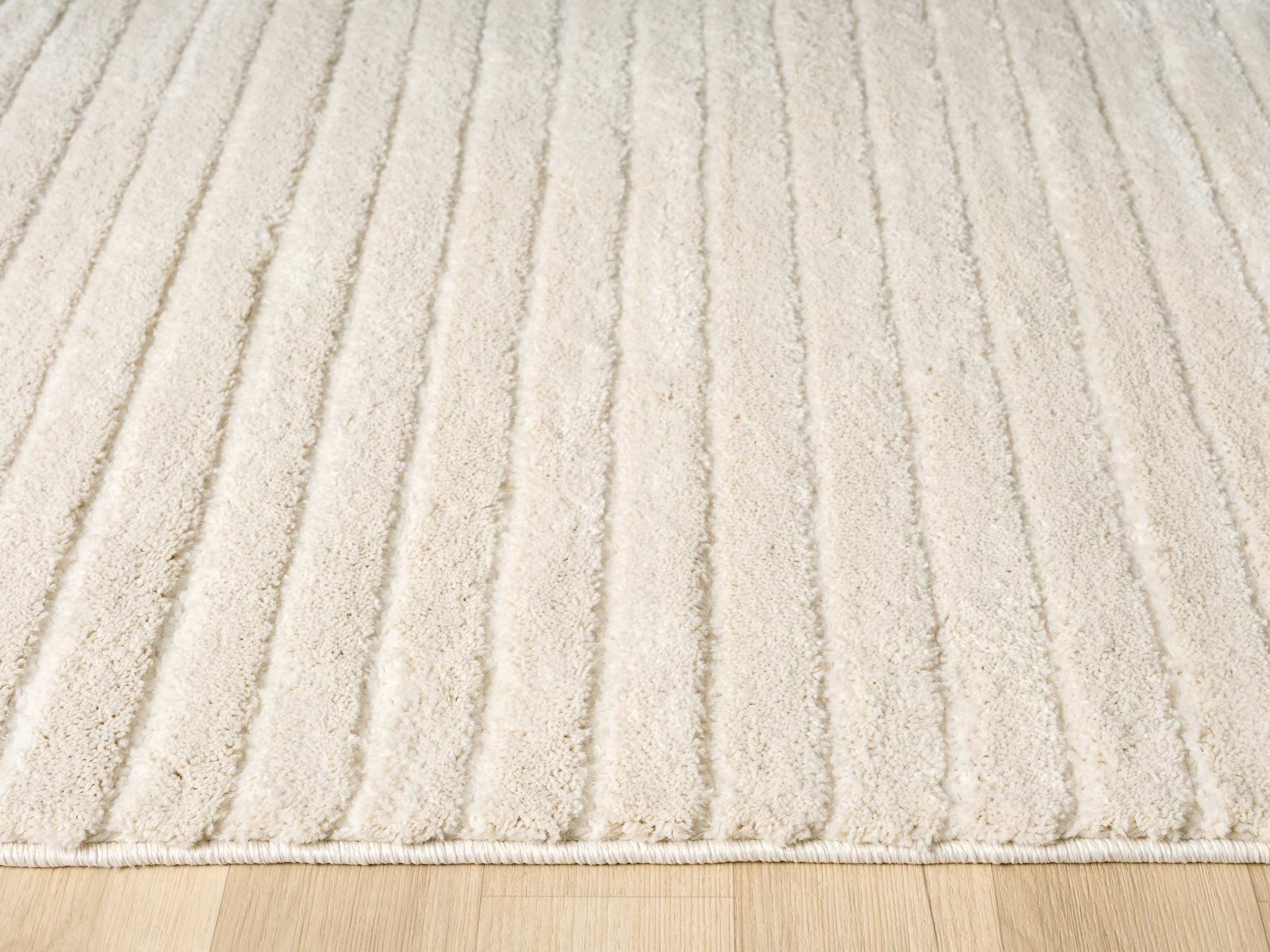LeGer Home by Lena Gercke Teppich »Selma«, rechteckig, 19 mm Höhe, Hoch-Tief-Struktur, Streifen Design, Wohnzimmer, Schlafzimmer