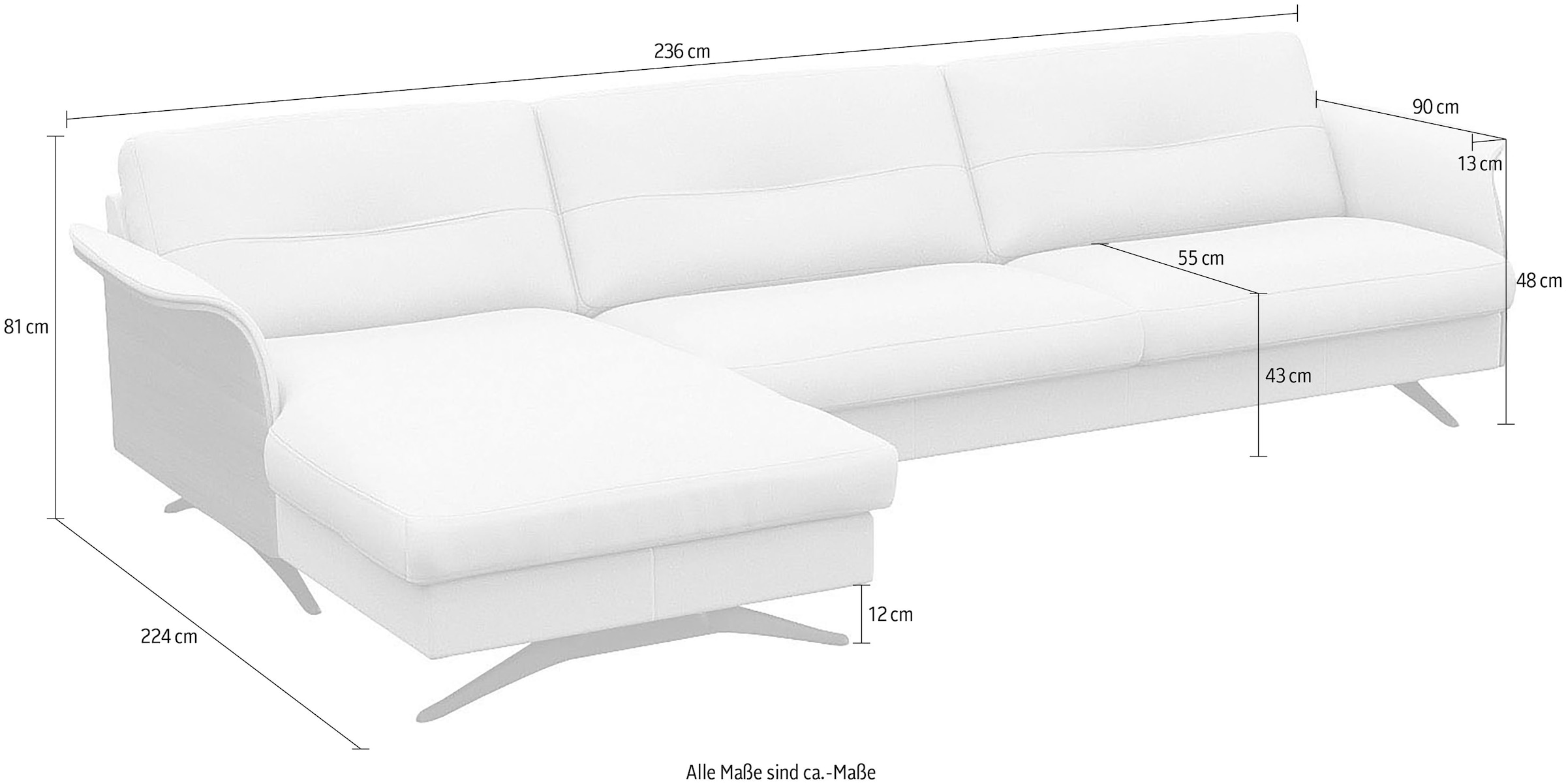 FLEXLUX Ecksofa »Glow, super bequem durch hochwertigem Sitzaufbau mit Federkern, L-Form«, Modernes skandinavisches Design