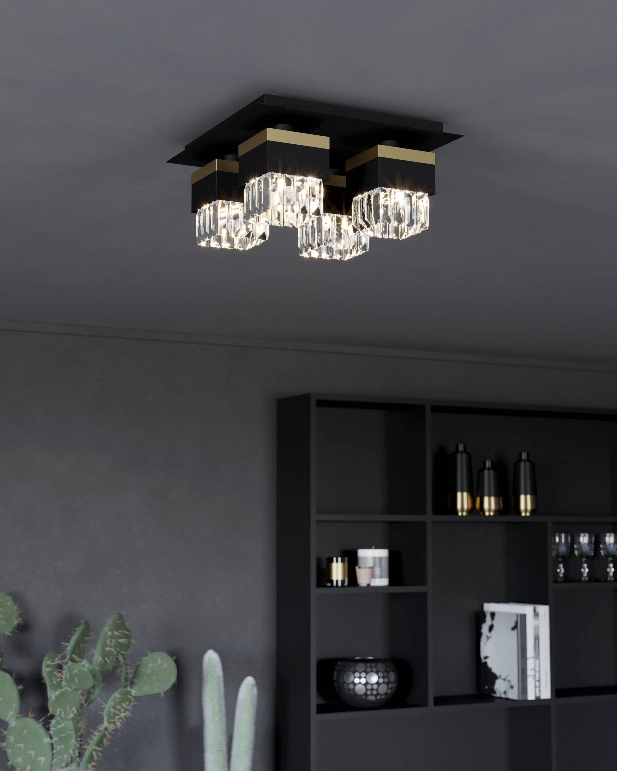 EGLO Deckenleuchte »BARRANCAS«, Leuchtmittel E14 | Leuchtmittel wechselbar-ohne Leuchtmittel, Deckenleuchte in schwarz und gold aus Stahl - exkl. E14 - 40W
