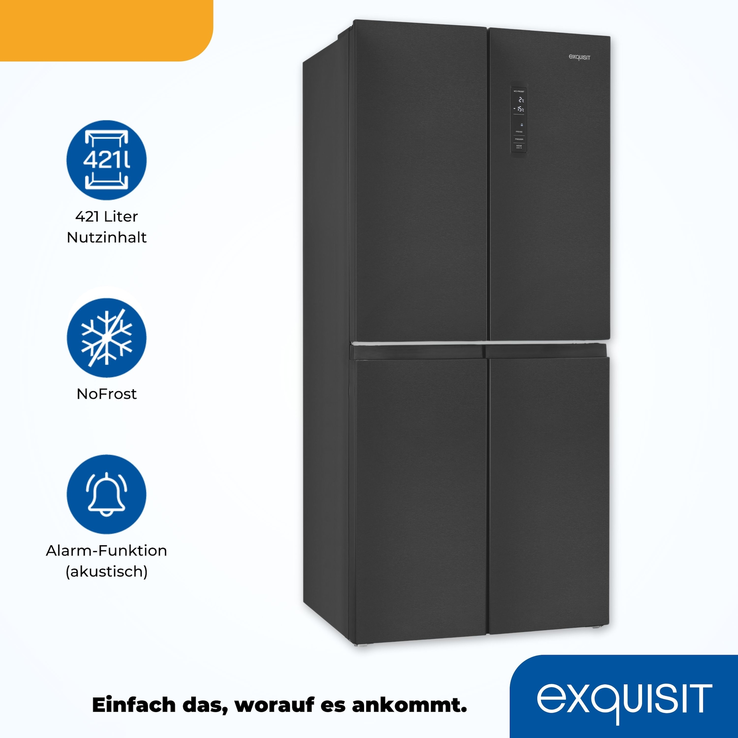 exquisit Multi Door »MD425-150-040C inoxlook-az« 180 cm hoch 79 cm breit
