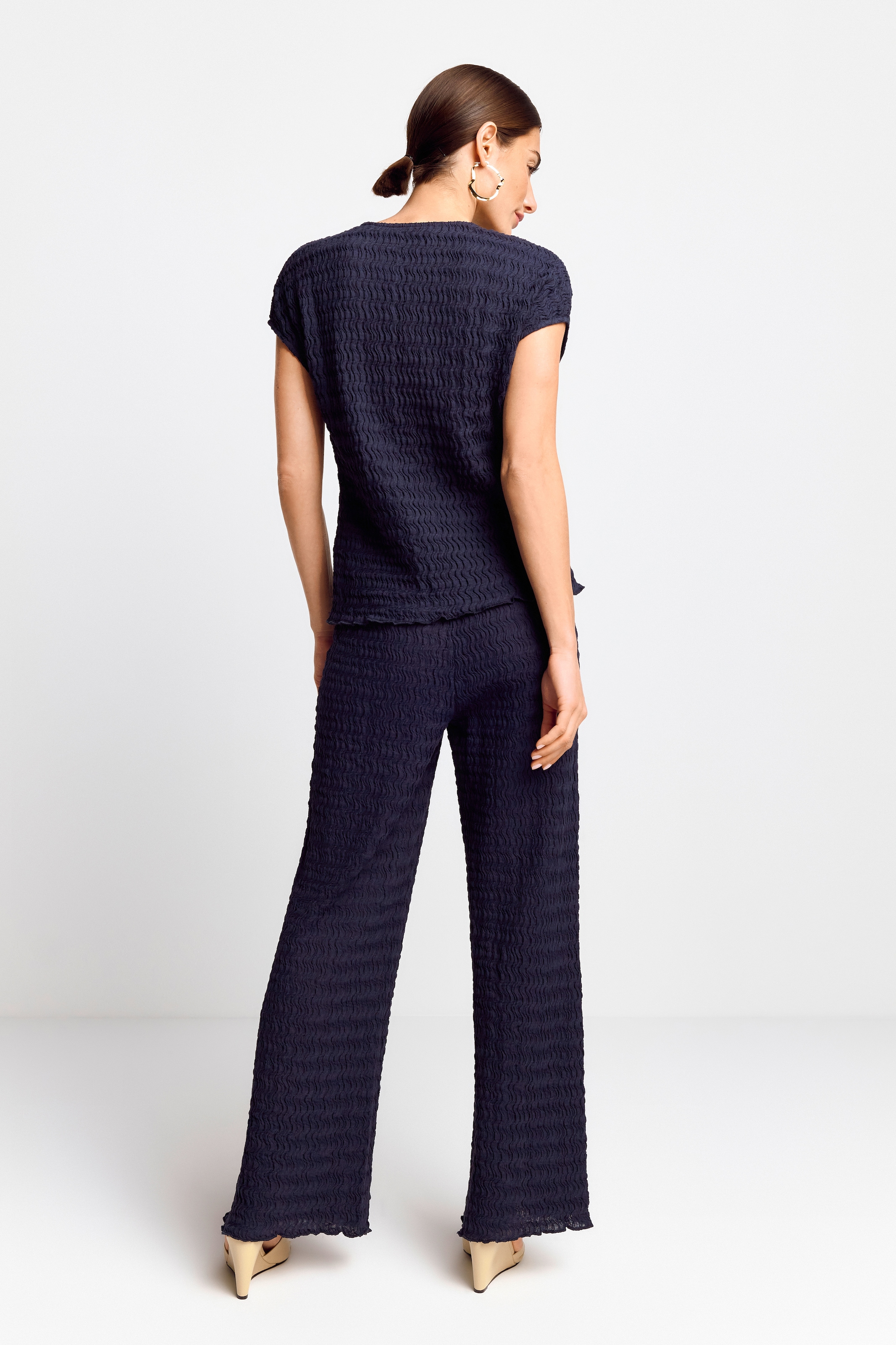 RICHROYAL V-Shirt, Crinkle-Optik