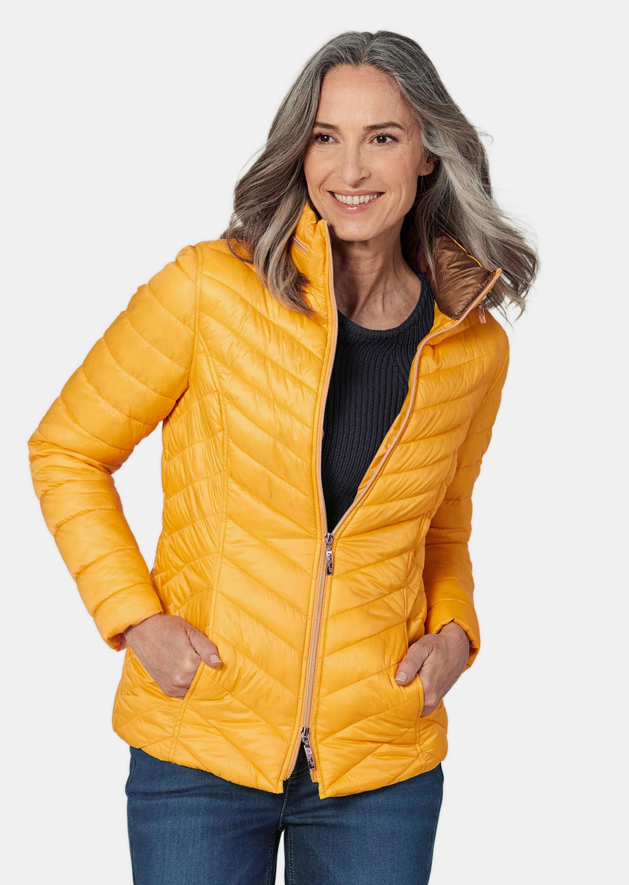 GOLDNER Steppjacke »Leichte Steppjacke in knitterarmer Ware« Leichte Wattierung mit Diagonalstepp