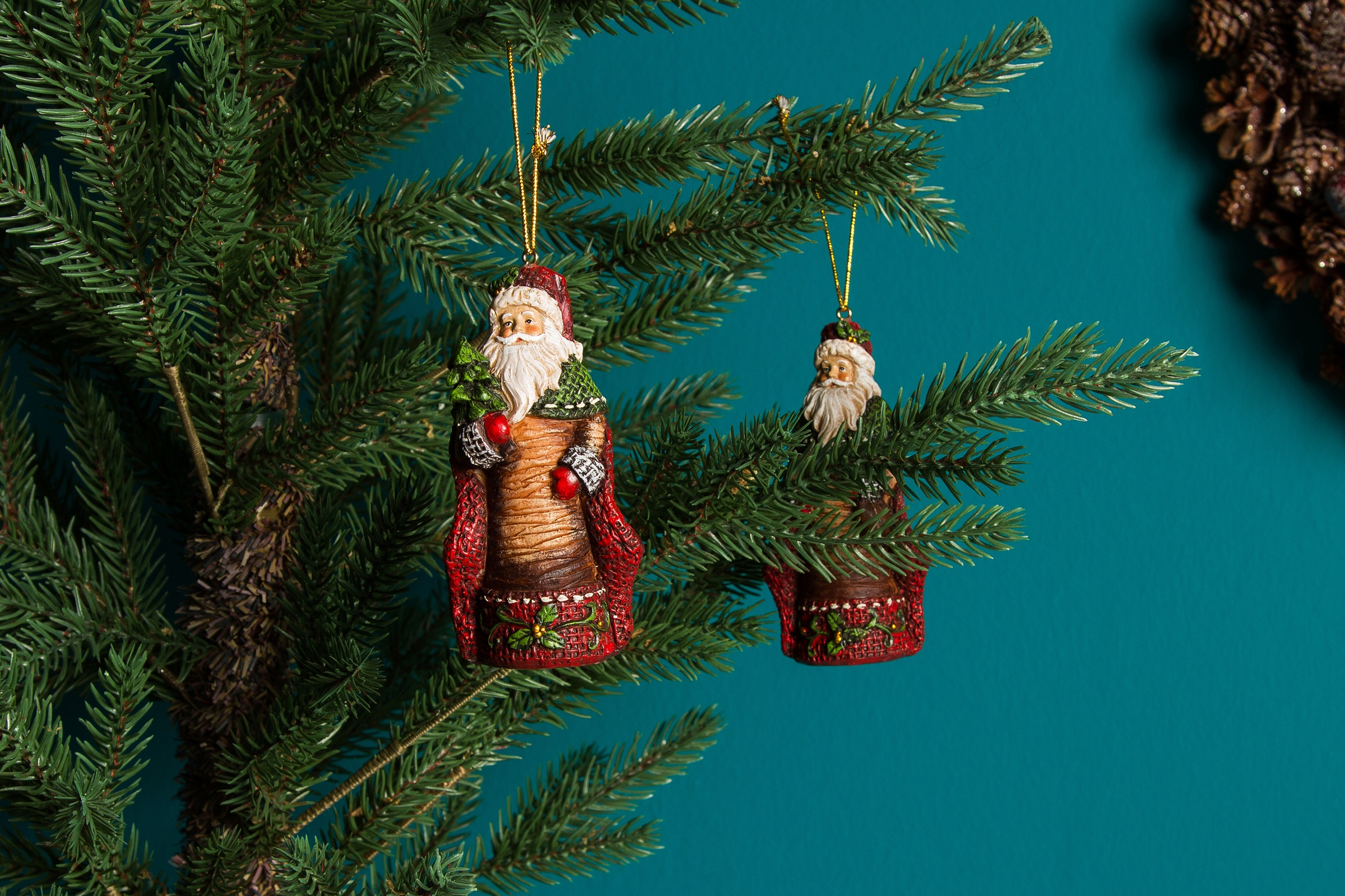 Myflair Möbel & Accessoires Weihnachtsmann »Weihnachtsdeko rot«, (Set, 2 St.),  Baumschmuck zum Aufhängen, Höhe ca. 10 cm bei OTTO