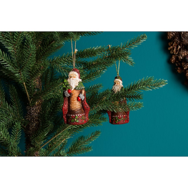 Myflair Möbel & Accessoires Weihnachtsmann »Weihnachtsdeko rot«, (Set, 2 St.),  Baumschmuck zum Aufhängen, Höhe ca. 10 cm bei OTTO