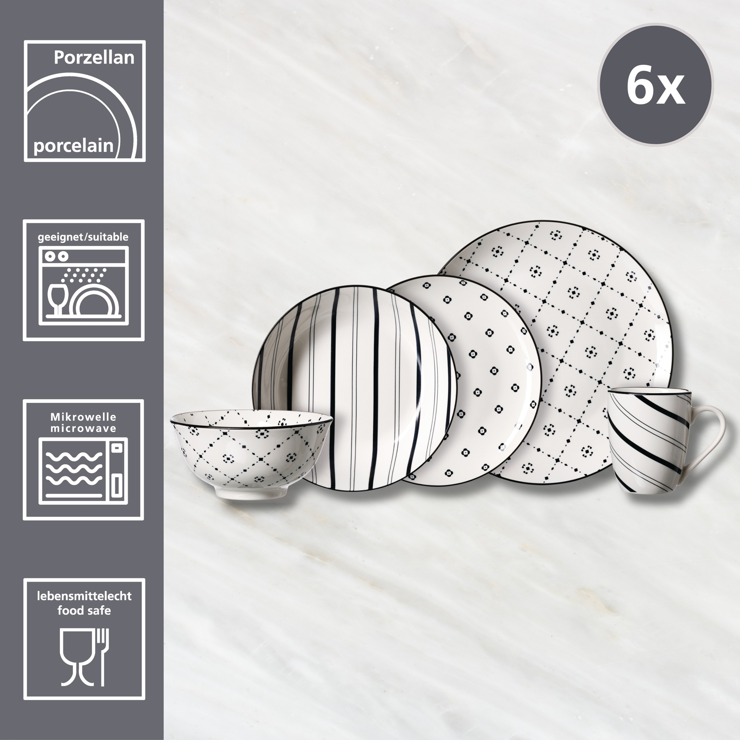 Ritzenhoff & Breker Kombiservice »Fusion« aus Porzellan für 6 Personen