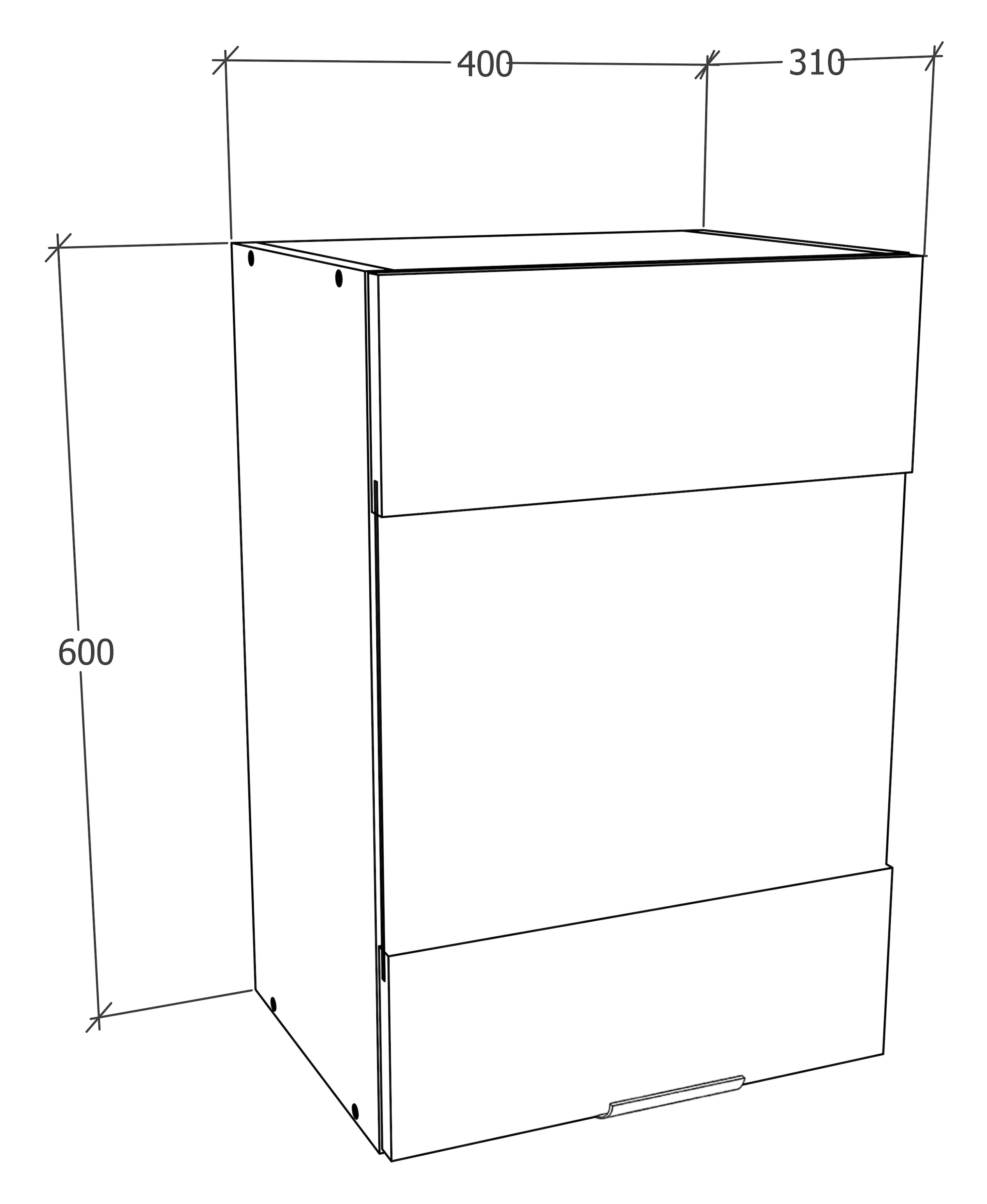 VCM Hängeschrank »VCM Küchenschrank hängend | Maße ca. H. 60 x B. 40 x T. 31 cm | Hängeschrank mit Glas | Küchenmöbel ¿ Fasola«, (1 St.)