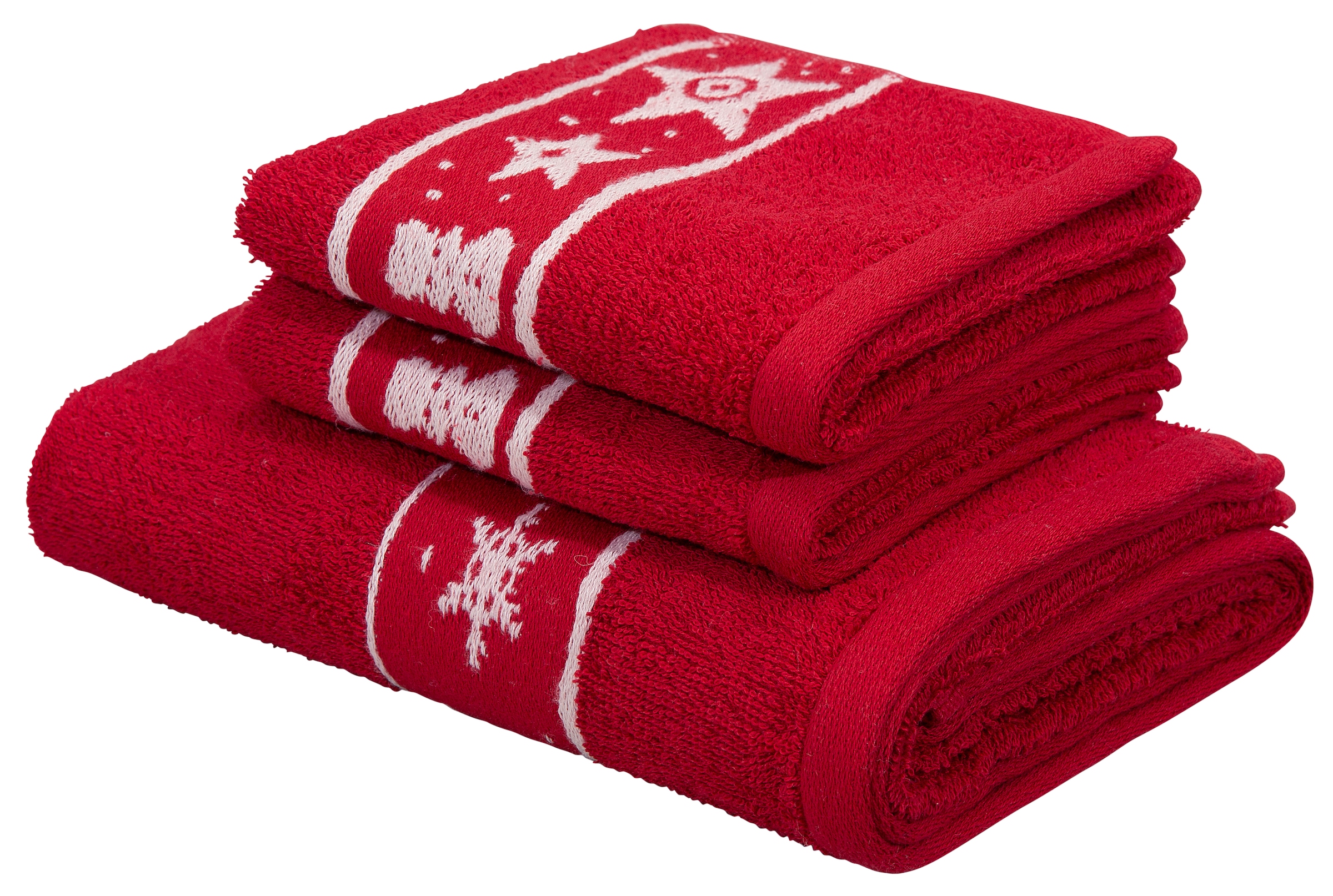 my home Handtuch Set »Weihnachten«, Sternen Handtuchset, kaufen Bordüre, weihnachtliches mit 100% tlg., Set, Baumwolle 3 bei OTTO & Walkfrottee