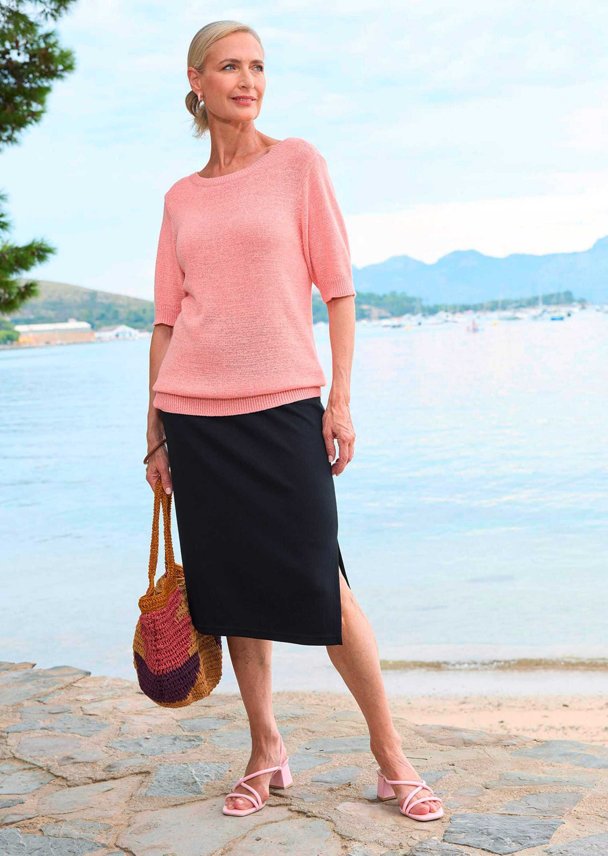 GOLDNER Rundhalspullover »Pullover« Rippenbündchen