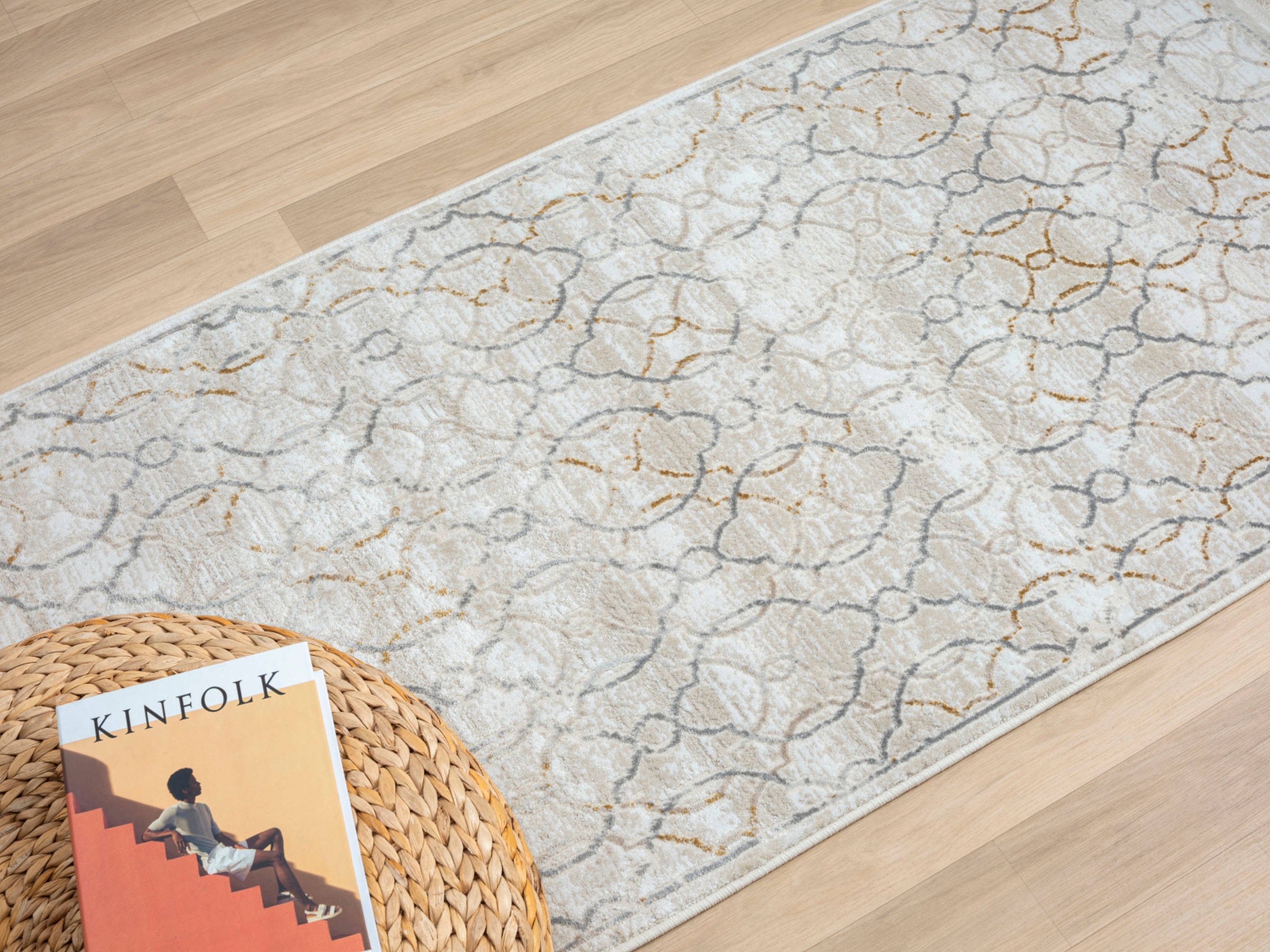 Myflair Möbel & Accessoires Teppich »My Floor Lagerräumung«, rechteckig, 10 mm Höhe, Kurzflor, Retro-Style, mit Fransen, besonders weich durch Microfaser