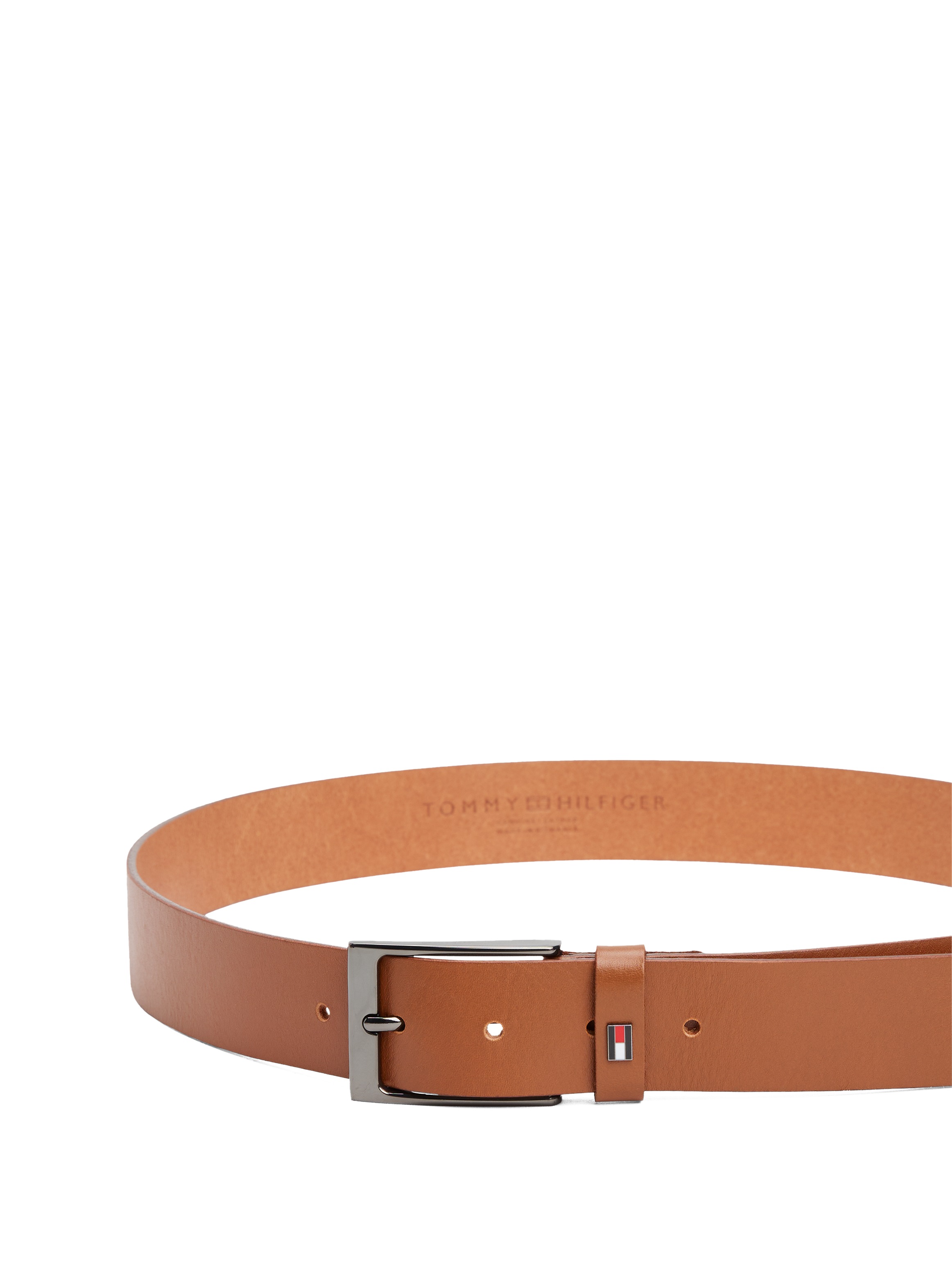 Tommy Hilfiger Ledergürtel »LAYTON 3.5«, Metallpatch, Einfachdornschließe