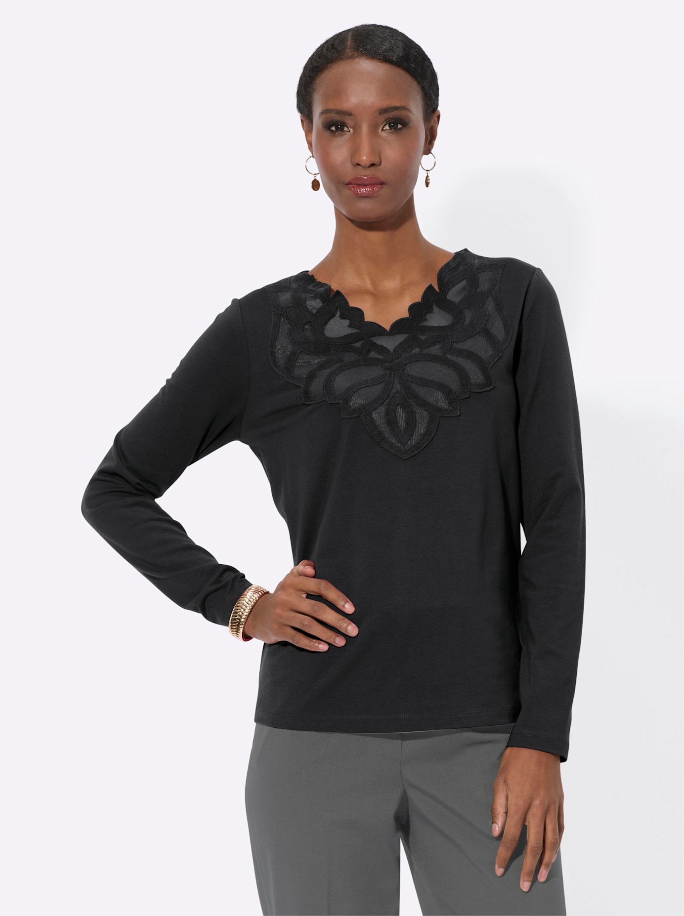 creation L Langarmshirt »Modal-Baumwoll-Shirt«, (1 tlg.)