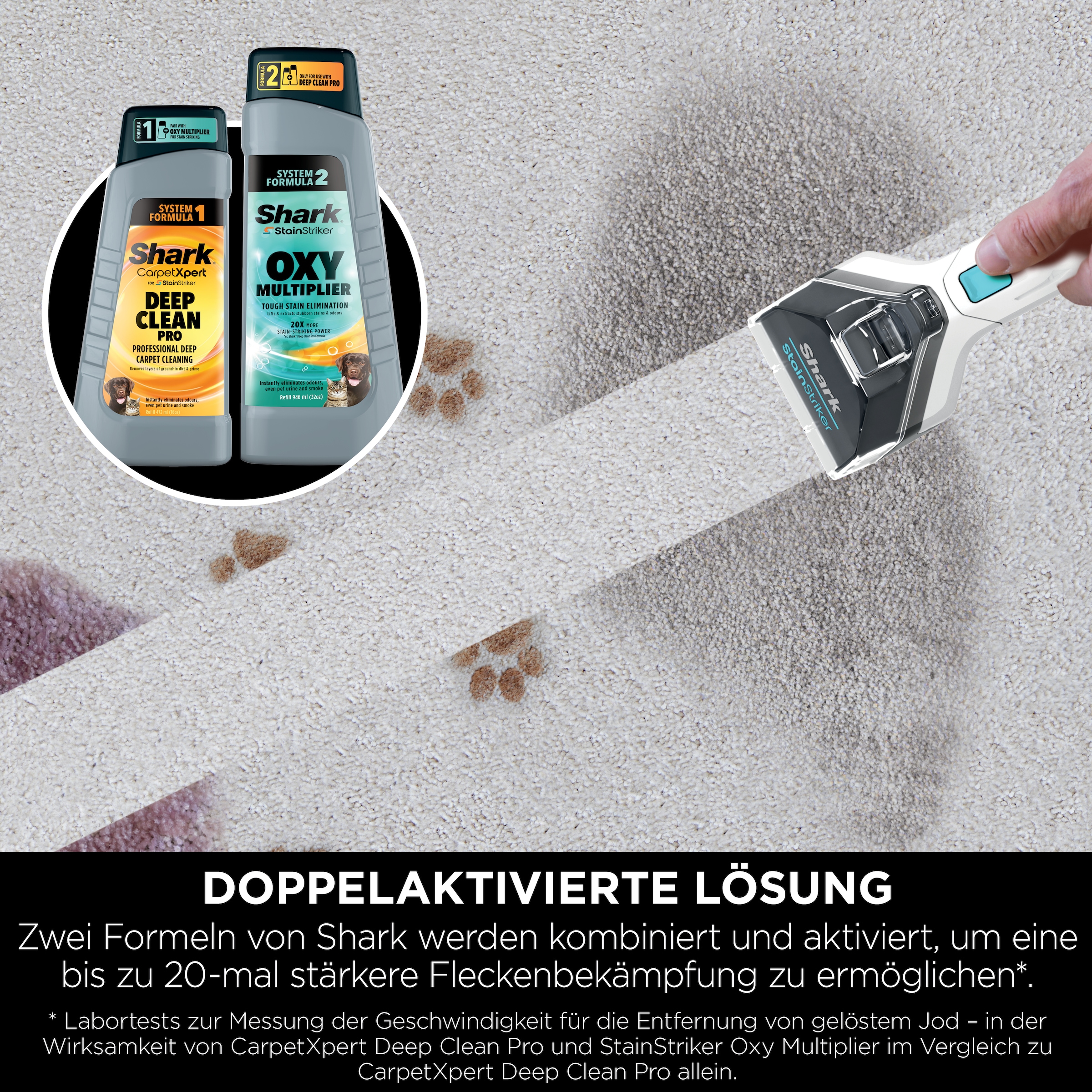 Shark Fleckentferner »StainStriker Reinigungsmittel-Set XSKBSBND200EUT«, (2 St.), Reinigungsmittel Set