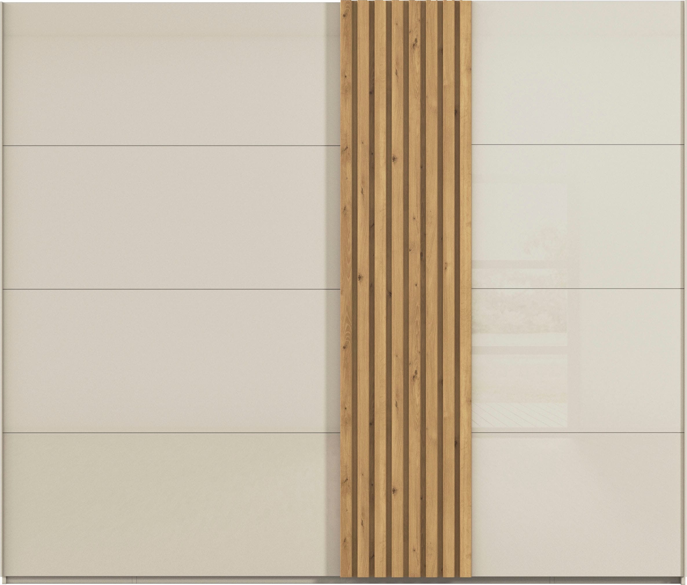 rauch Schwebetürenschrank »Kleiderschrank Schrank Garderobe Wäscheschrank TEGIO« mit hochwertigen Holzdekoraufleistung und Glasfront MADE IN GERMANY