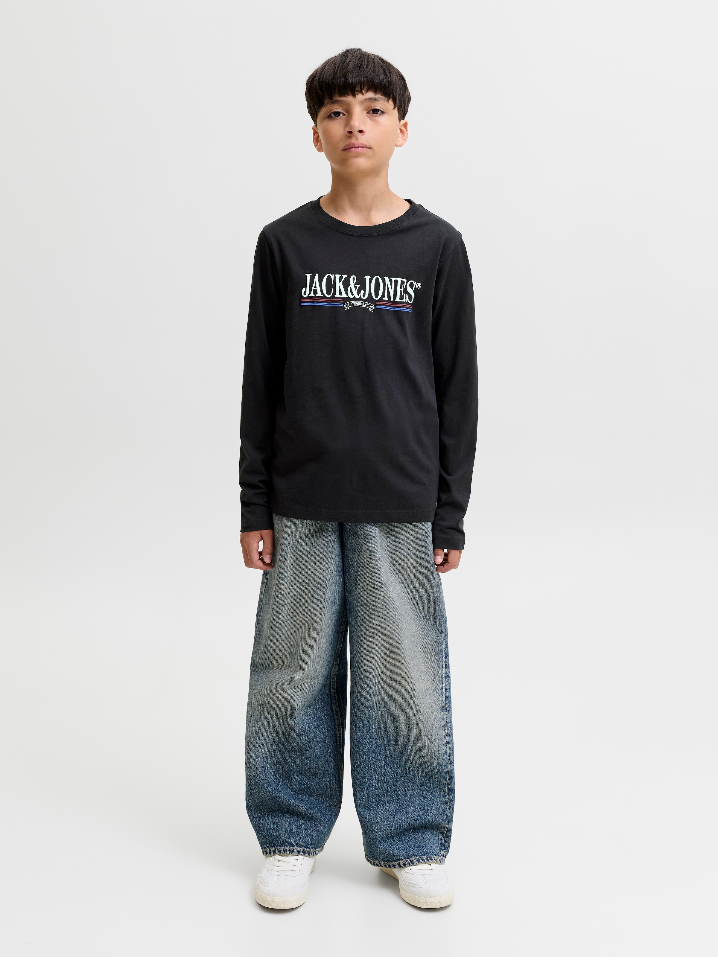 Jack & Jones Junior Langarmshirt »JORFREDERIKSBERG GRAPHIC BOX TEE LS JNR« Baumwolle, regular fit