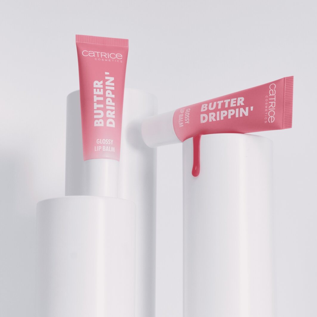 Catrice Lippenbalsam »Butter Drippin' Glossy Lip Balm«, (Set, 3 tlg.), Dezenter Farbakzent, geschmeidig, hochglänzend, spendet Feuchtigkeit.