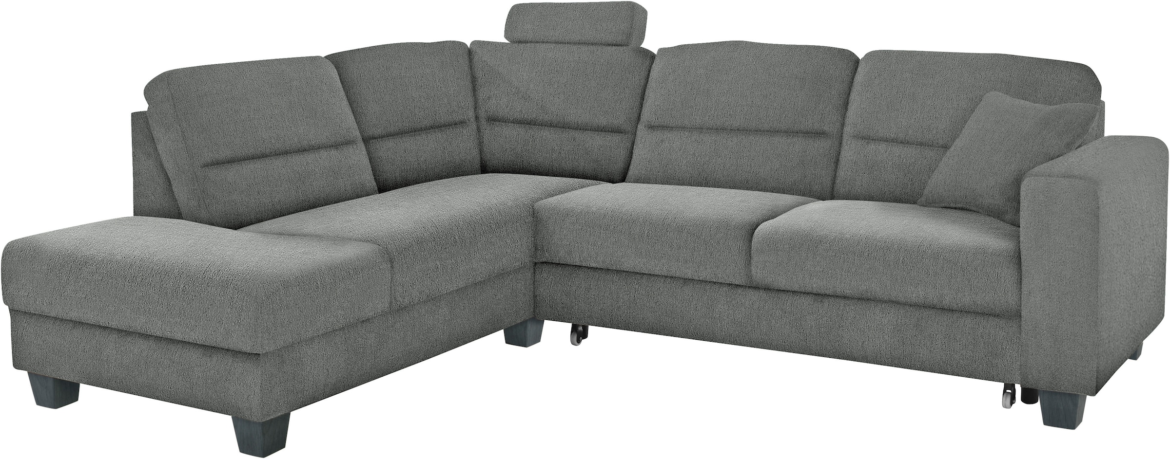 TRENDMANUFAKTUR Ecksofa »Chamber, zeitlos & elegant, bequem, L-Form« inklusive einer Kopfstütze, wahlweise Schlaffunktion, B/T 203/245cm