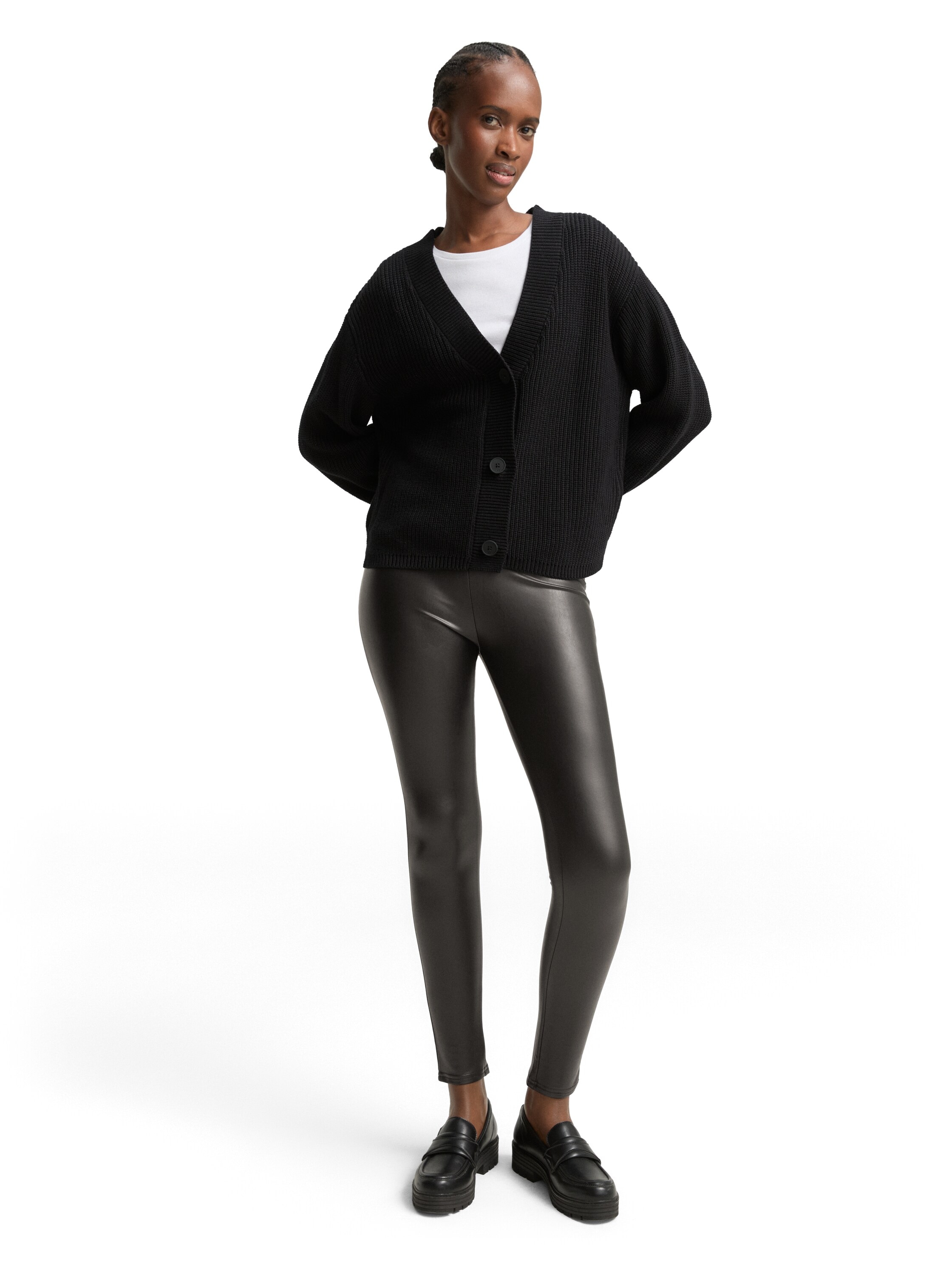 TOM TAILOR Denim Leggings, in Lederoptik