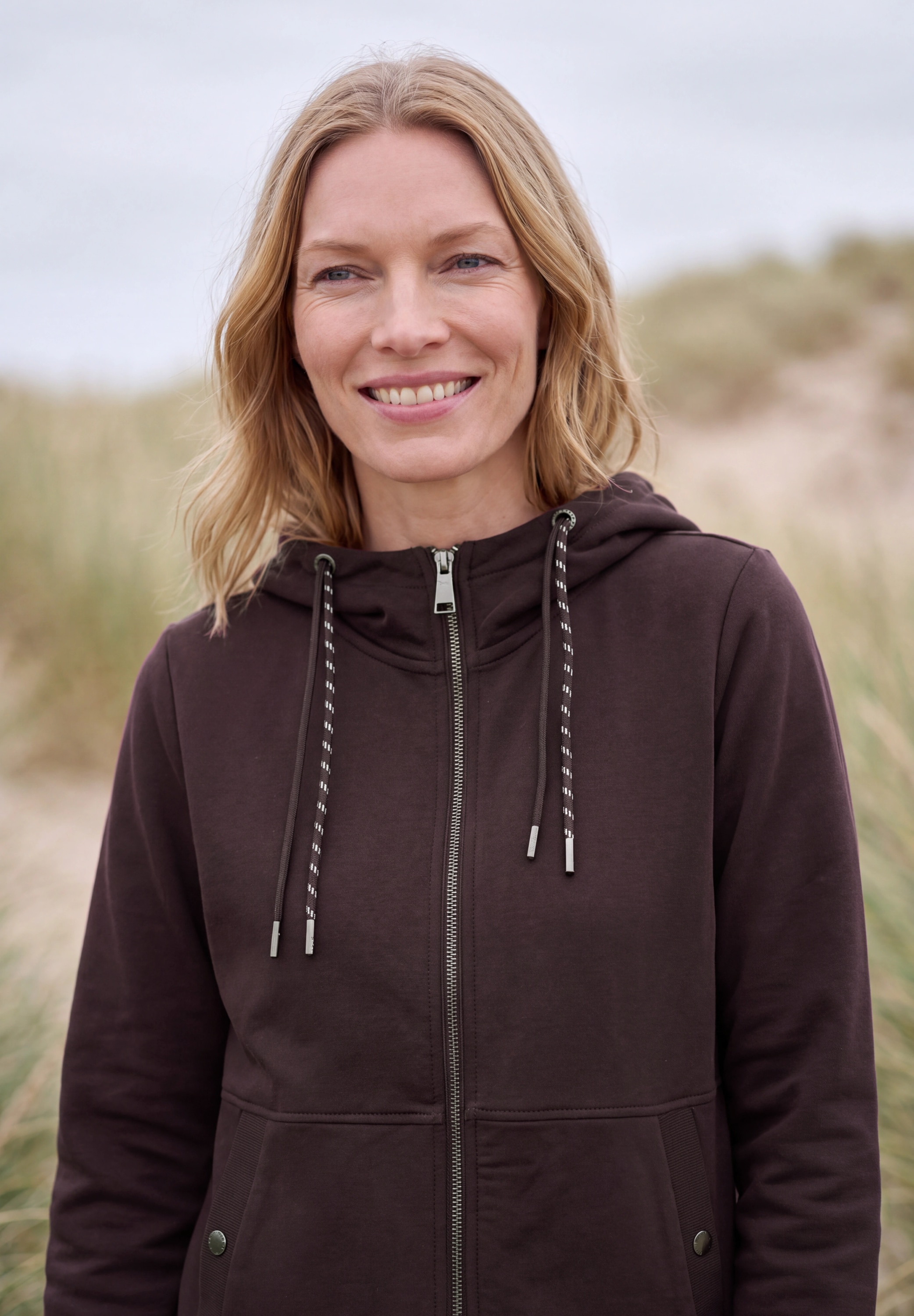 Cecil Kapuzensweatjacke mit Elasthananteil /  unifarben