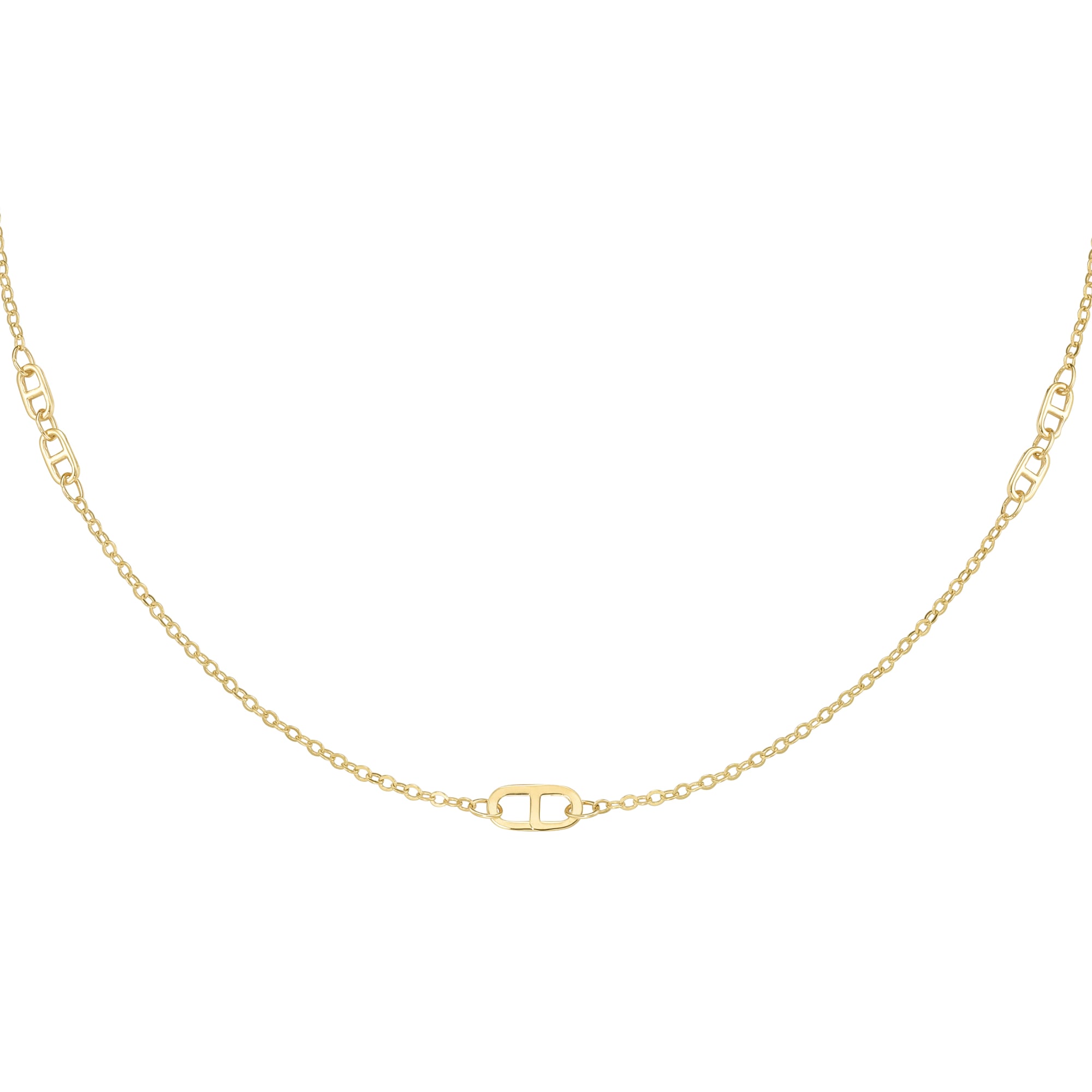 Luigi Merano Collier »Collier Ankerkette mit Elementen, Gold 375«