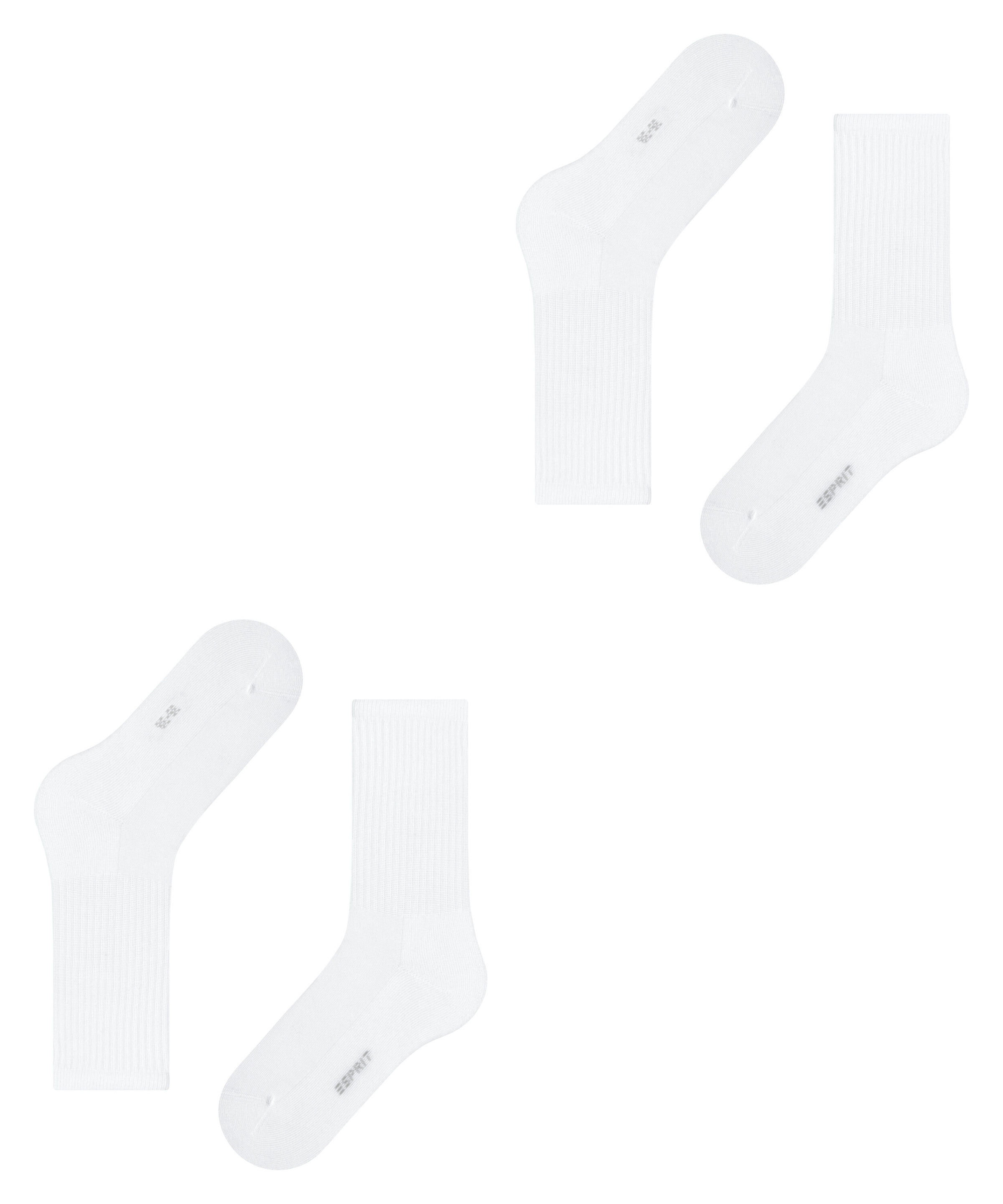 Esprit Socken »Basic Tennis« 2 Paar,  Rippenstruktur, schmales Bündchen, weiche Sohle