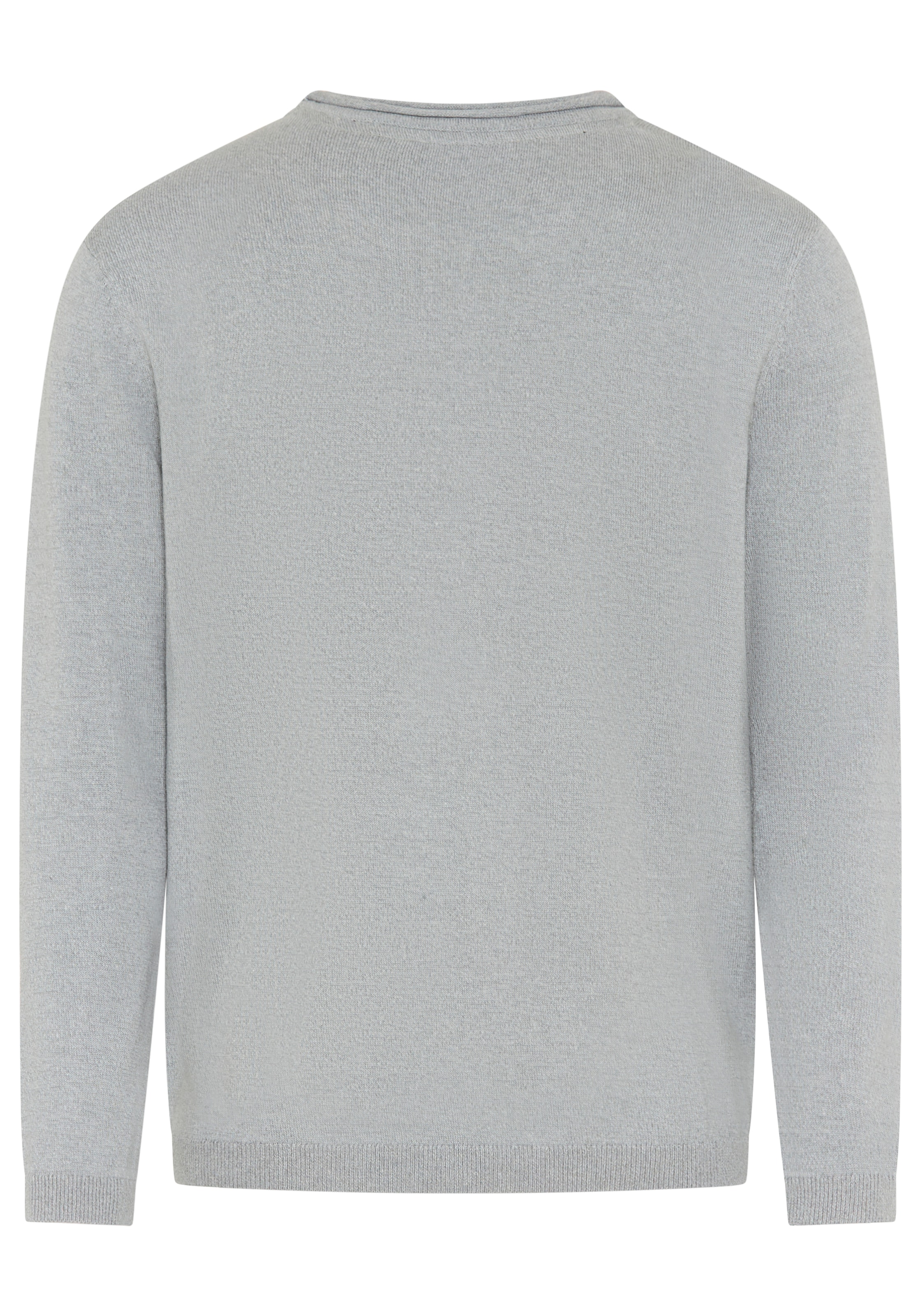 Bruno Banani Rundhalspullover aus Baumwolle, mit Rundhalsausschnitt, Langarm, melierte Optik