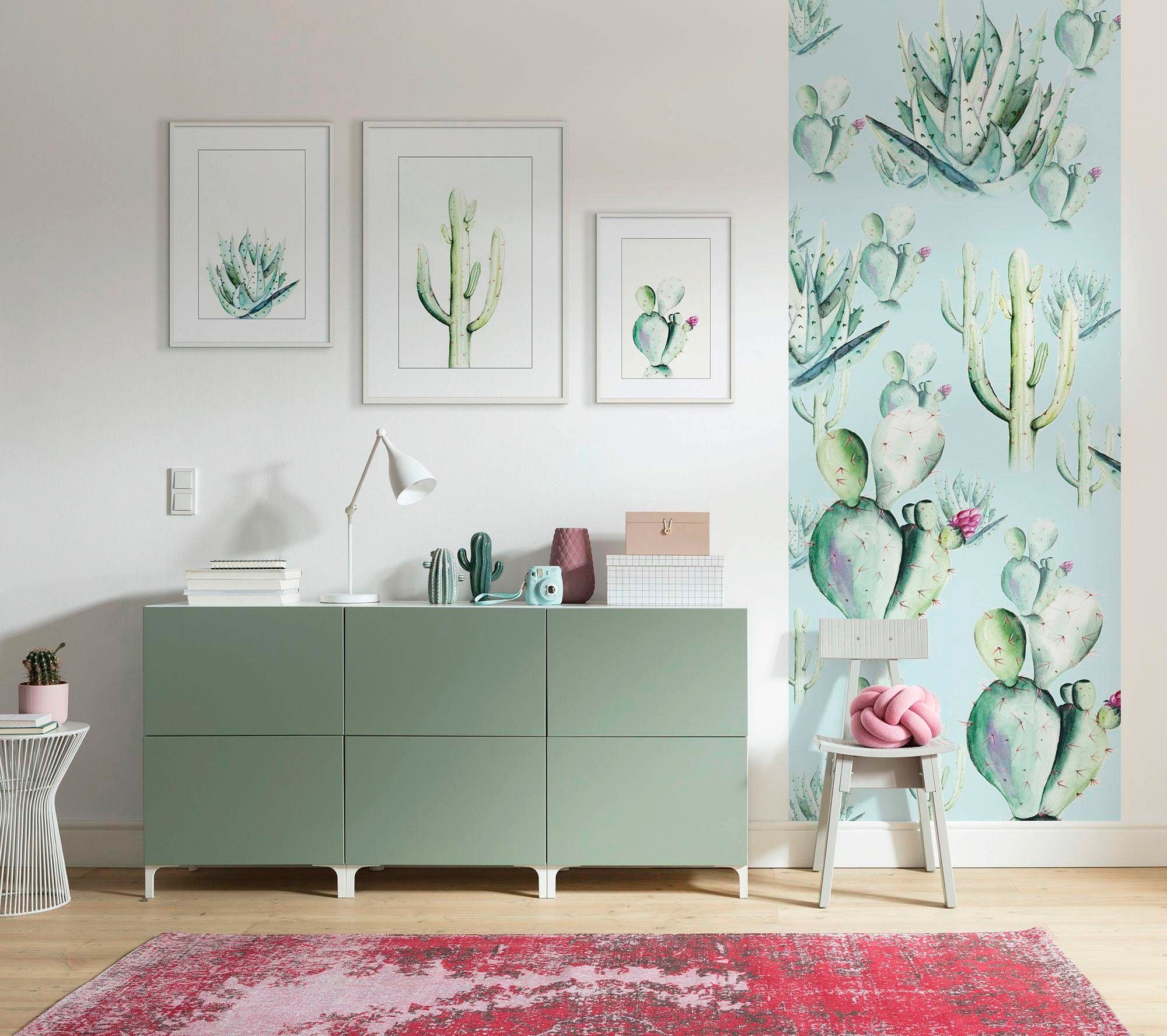 Komar Poster »Prickly (1 bestellen online Pflanzen-Blätter, Watercolor«, bei Kinderzimmer, OTTO Schlafzimmer, St.), Pear Wohnzimmer