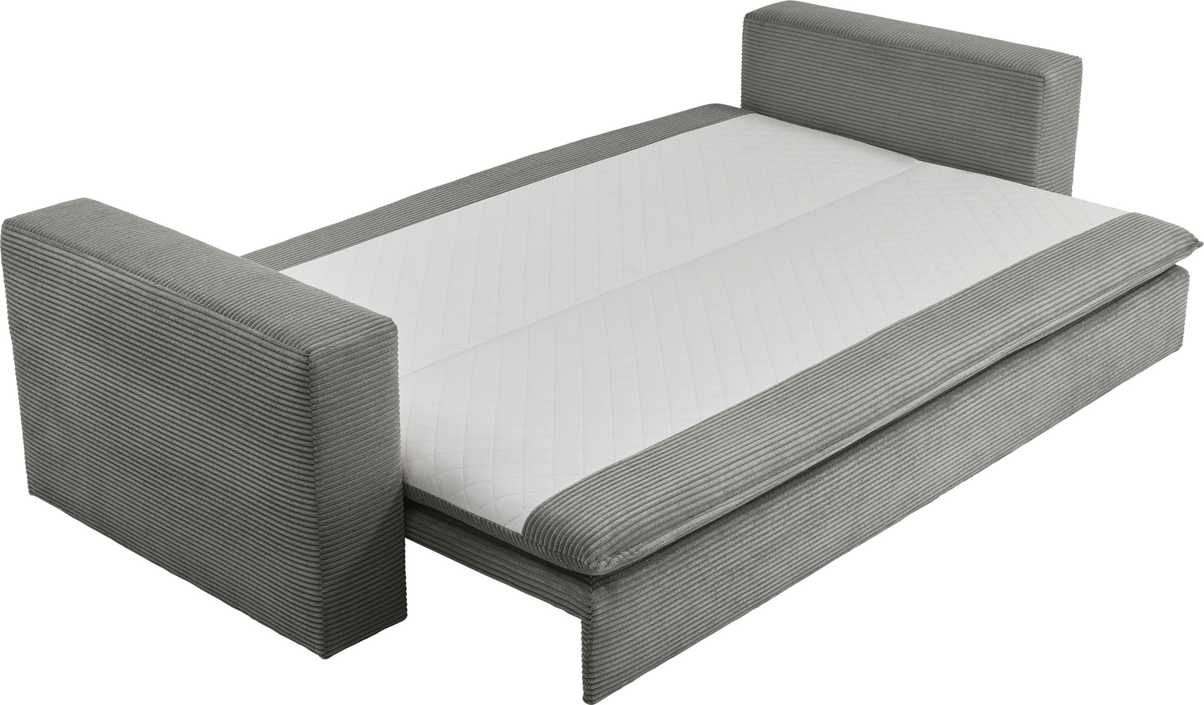 Places of Style 3-Sitzer »PIAGGE«, Cord-Bezug - mit Bettfunktion und Bettkasten, mit praktischem Topper