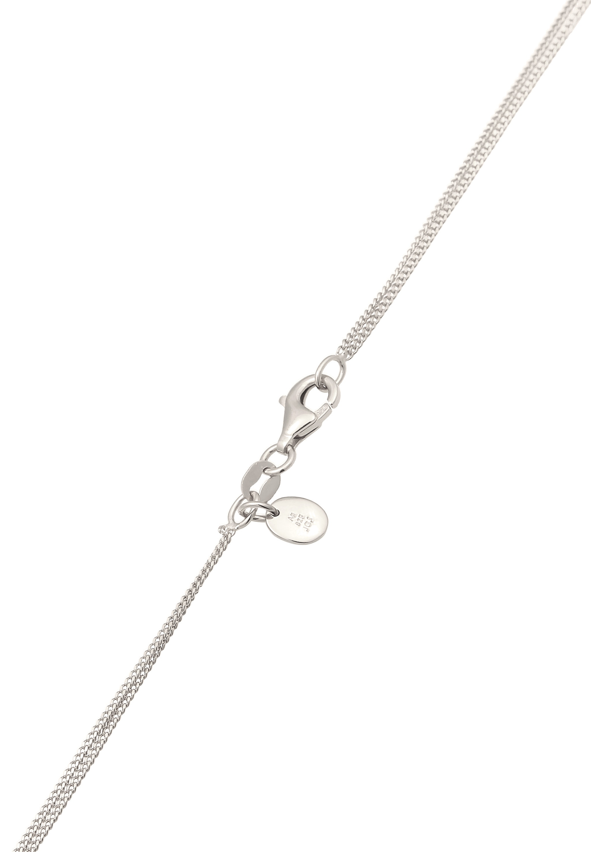 Elli Premium Silberkette »Halskette Layer Mondstein Regenbogen 925 Sterling Silber«