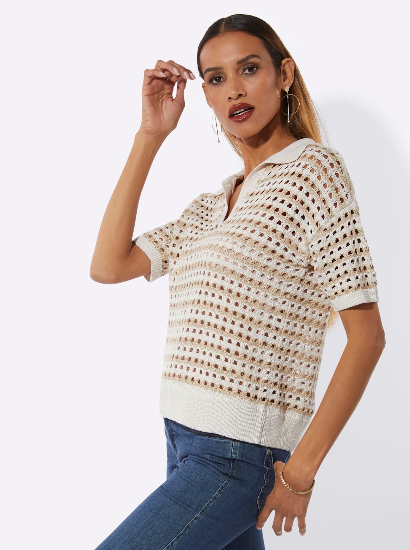 creation L Kurzarmpullover »Pullover«