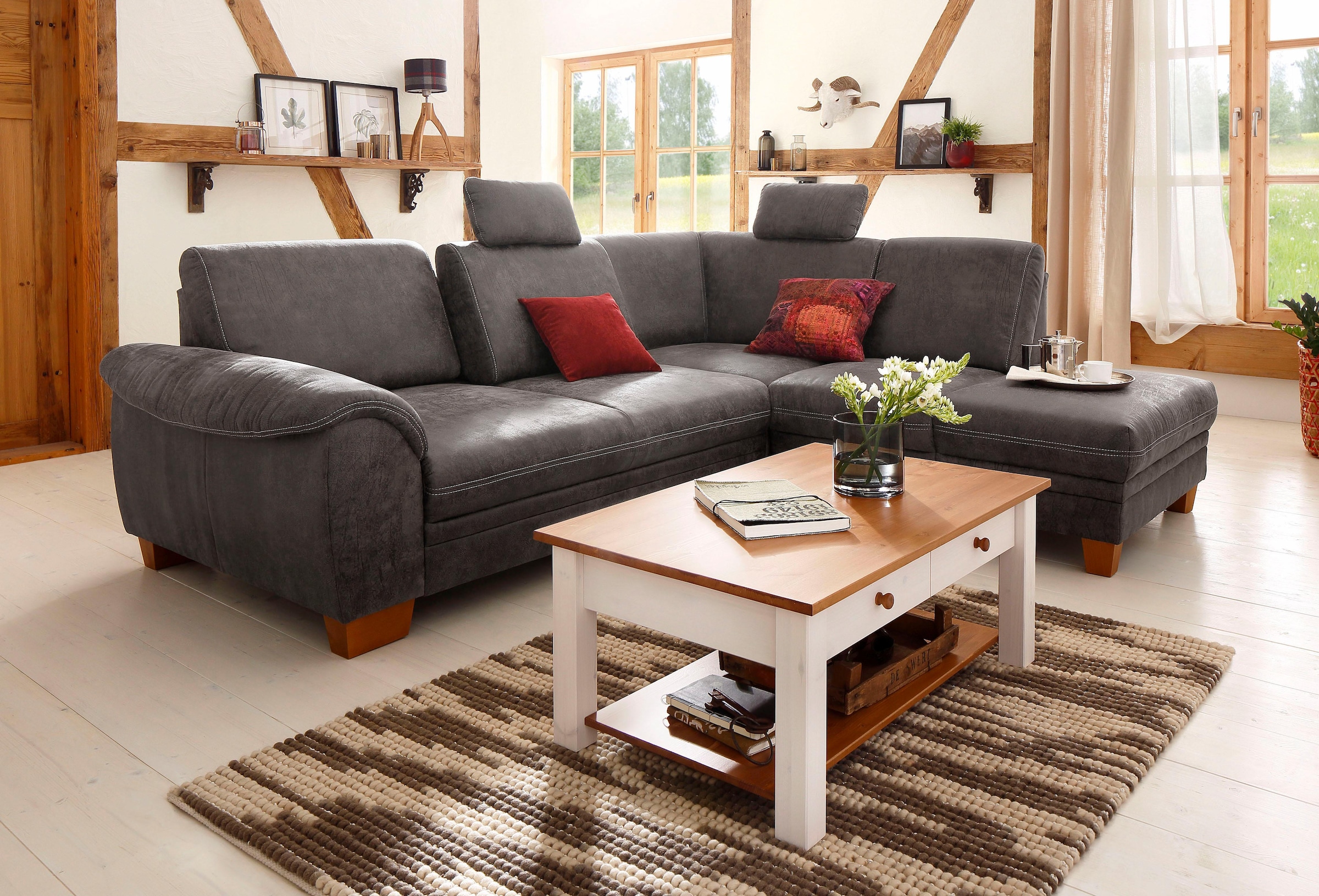 Home affaire Couchtisch »Chicago, TOPSELLER!«, (Couchtisch, Sofatisch), in zwei Größen, Landhausstil, zusätzlicher Stauraum