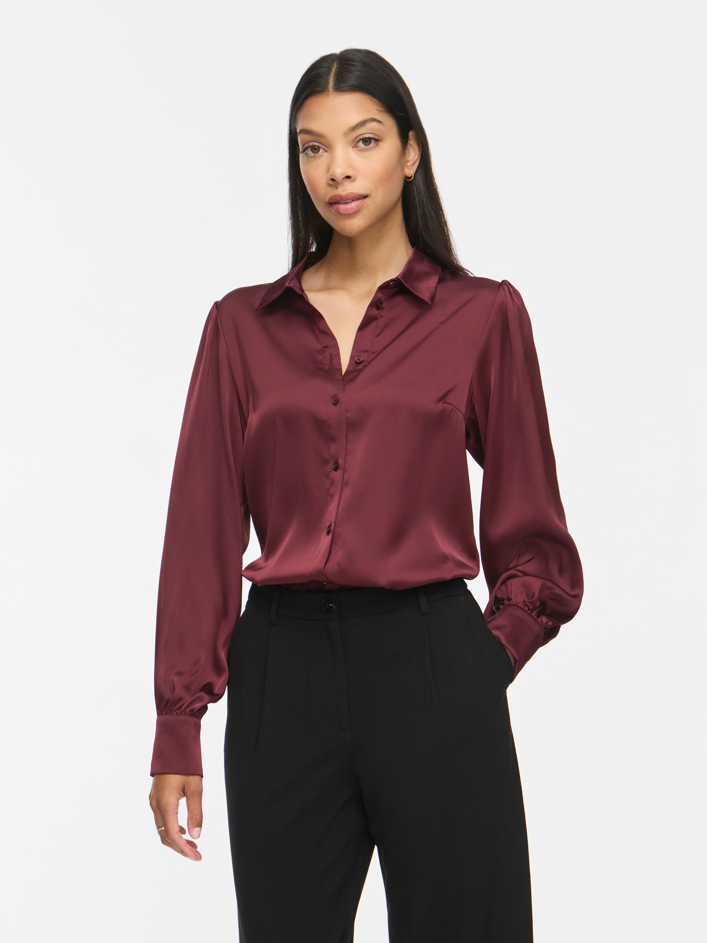 Vila Langarmbluse »VIENNA RAVENNA L/S BALLOON SHIRT - NOOS« Kunstfaser, regular fit